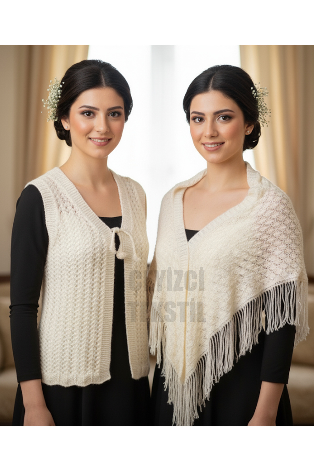 Gelin Yeleği Ve Gelin Şalı Düz