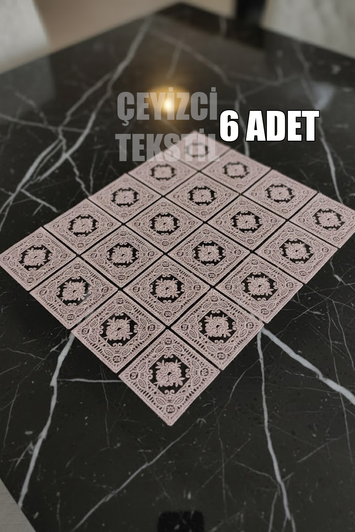 Amerikan Servis, 6 Supla Ekru 30x38cm Yemek Servis Takımı, Masa Örtüsü Seti, Servis Sunum Seti