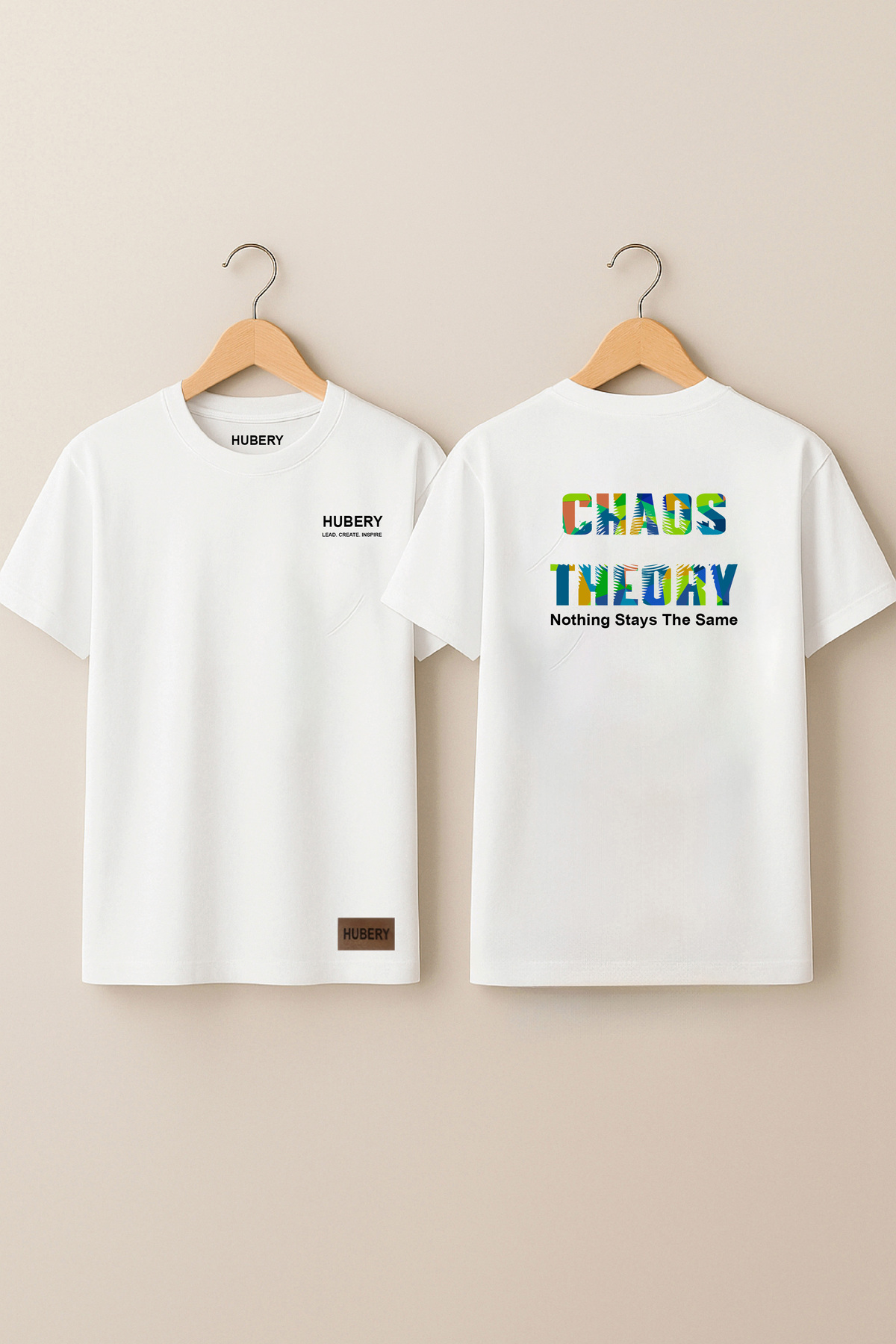 ERKEK BASKILI TİŞÖRT - CHAOS THEORY YAZILI, RELAXED FIT/HUBERY