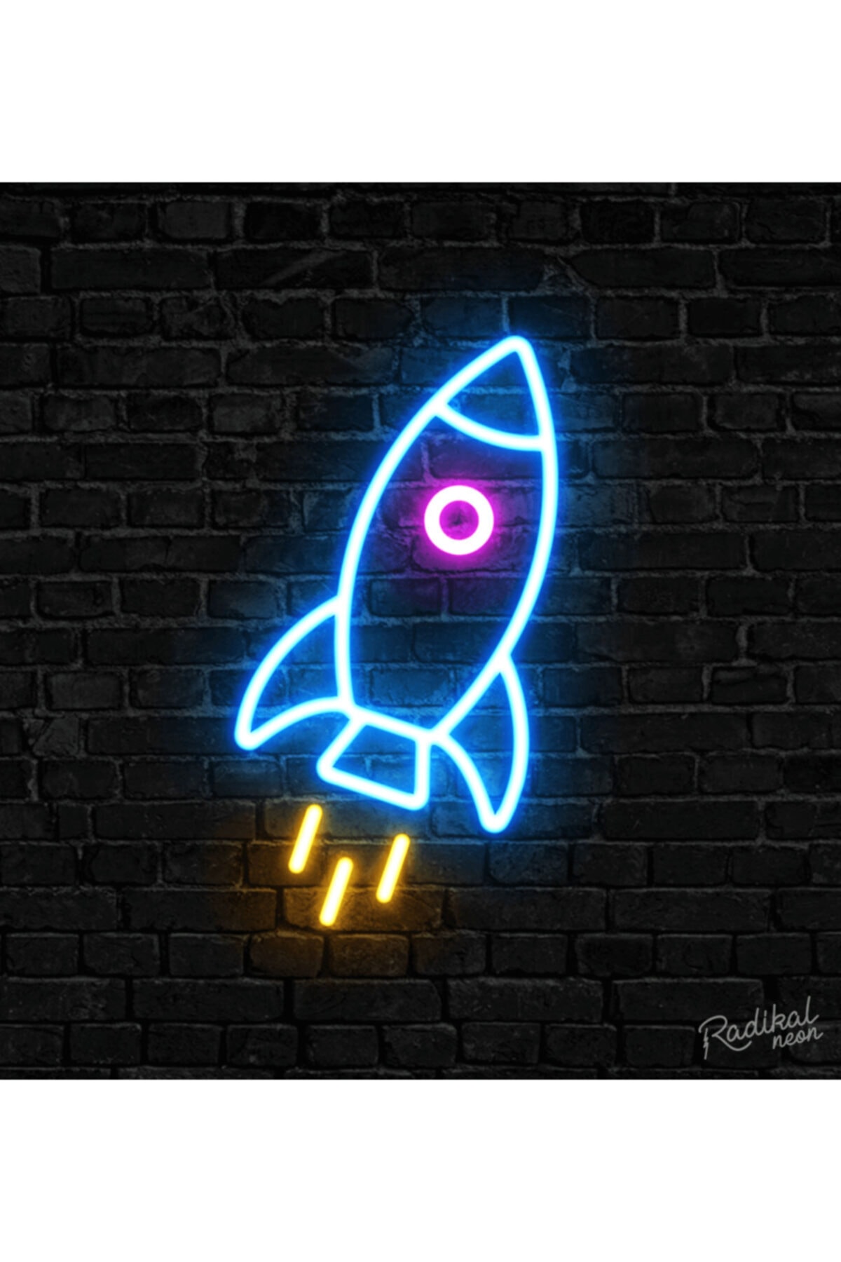 Roket Led Neon Duvar Dekorasyon