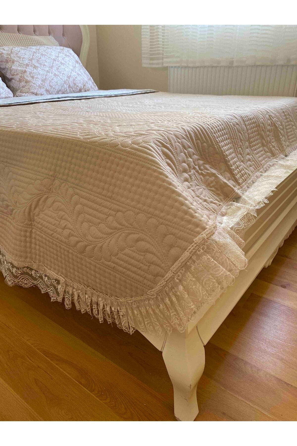 Bade Çift Kişilik Yatak Örtüsü, Yatak Takımı - Kapuçino (BEDDİNG SET)