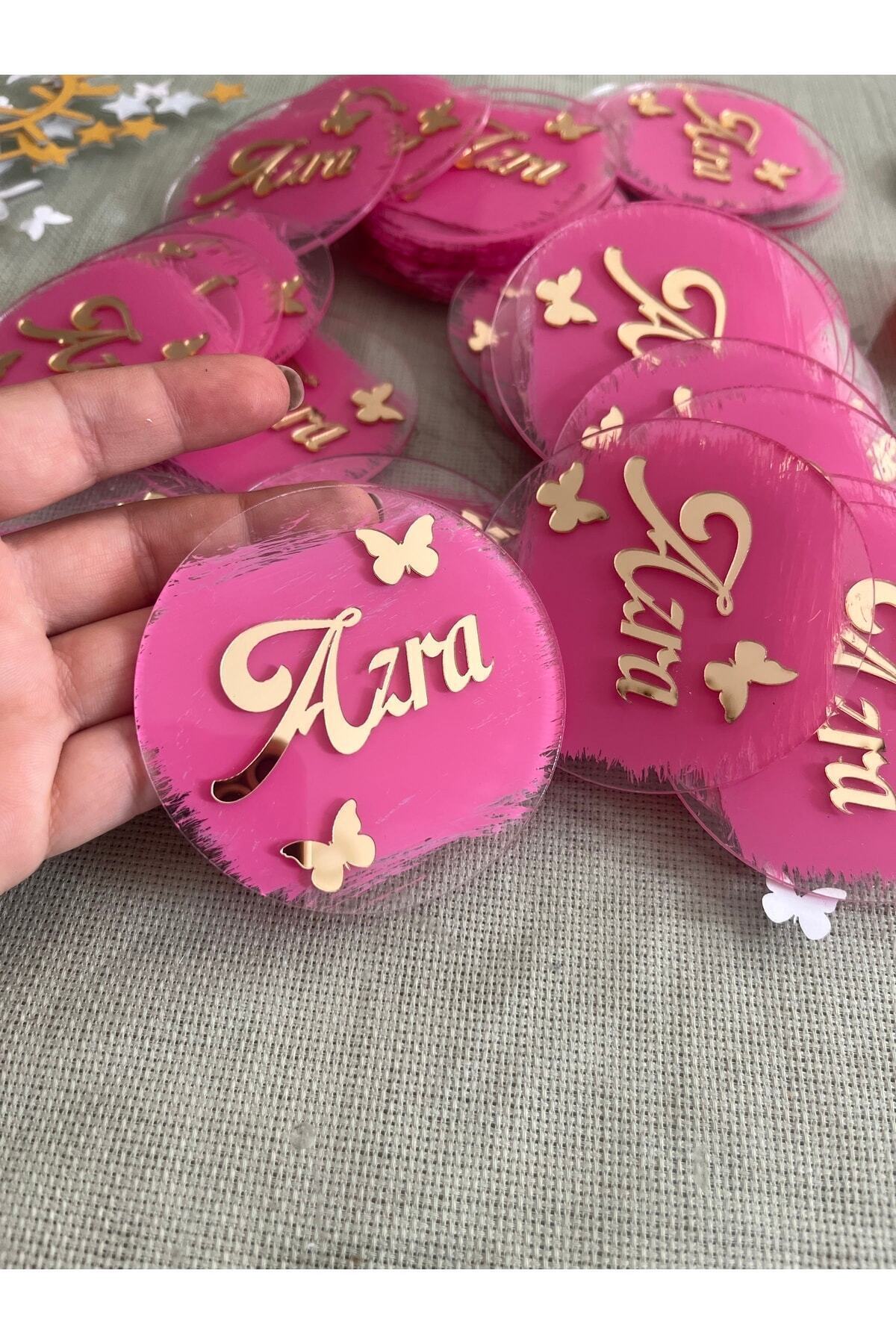 Pleksi Pembe Magnet Kişiye Özel Üretim 10adet