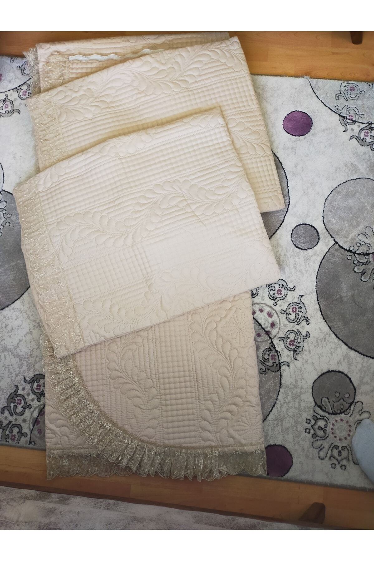Bade Çift Kişilik Yatak Örtüsü, Yatak Takımı - Kapuçino (BEDDİNG SET)