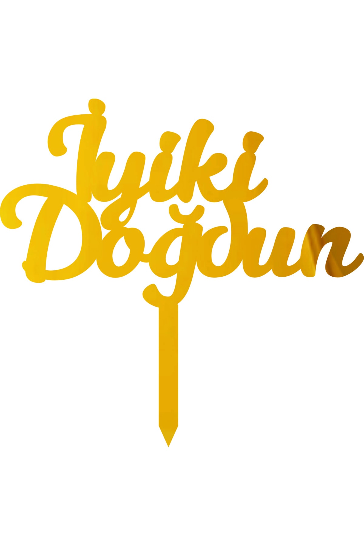 Iyi Ki Doğdun Altın Renk Ayna Pleksi Pasta Süsü