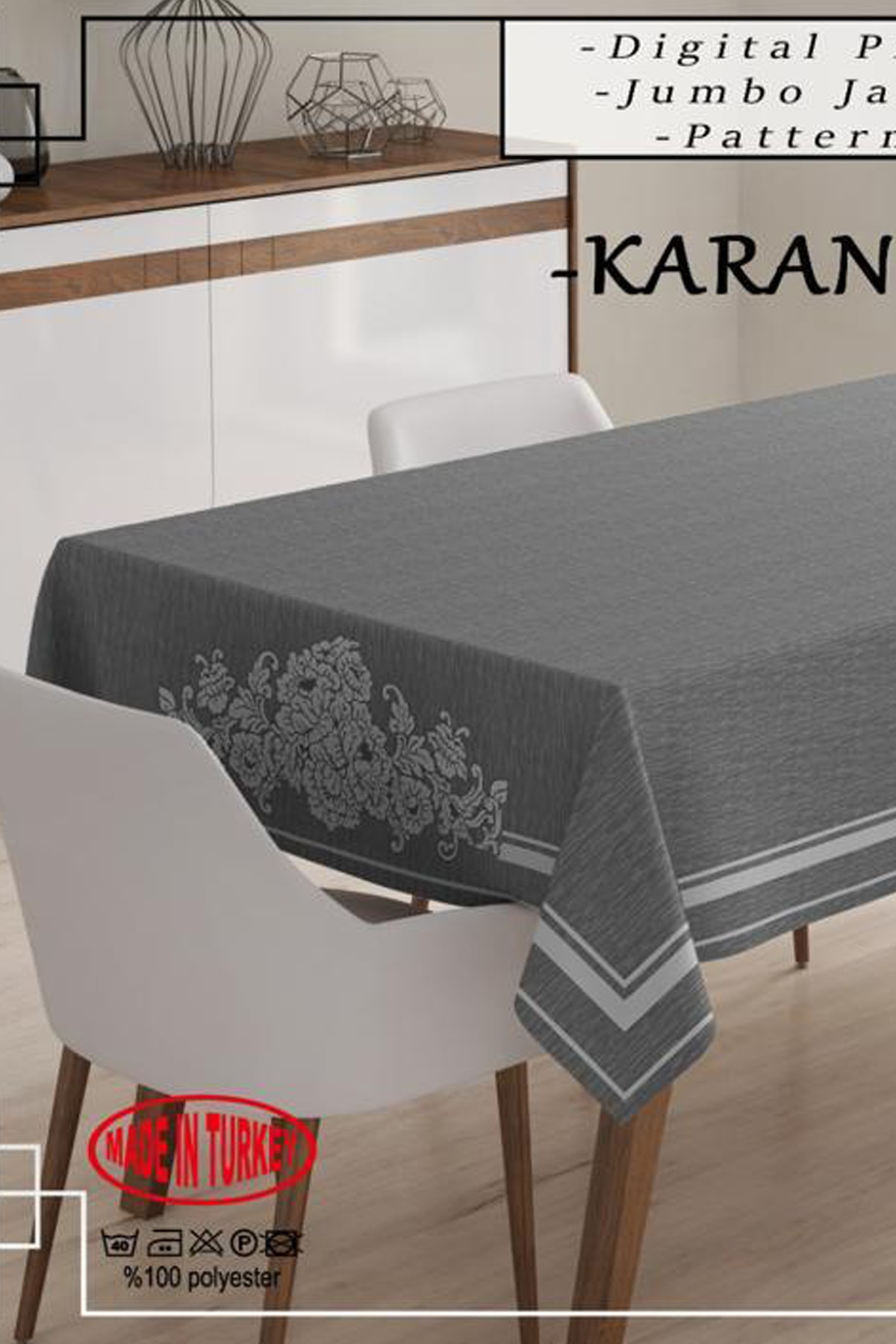 Dijital Baskılı Özel Tasarım Tek Masa Örtüsü 160x220cm