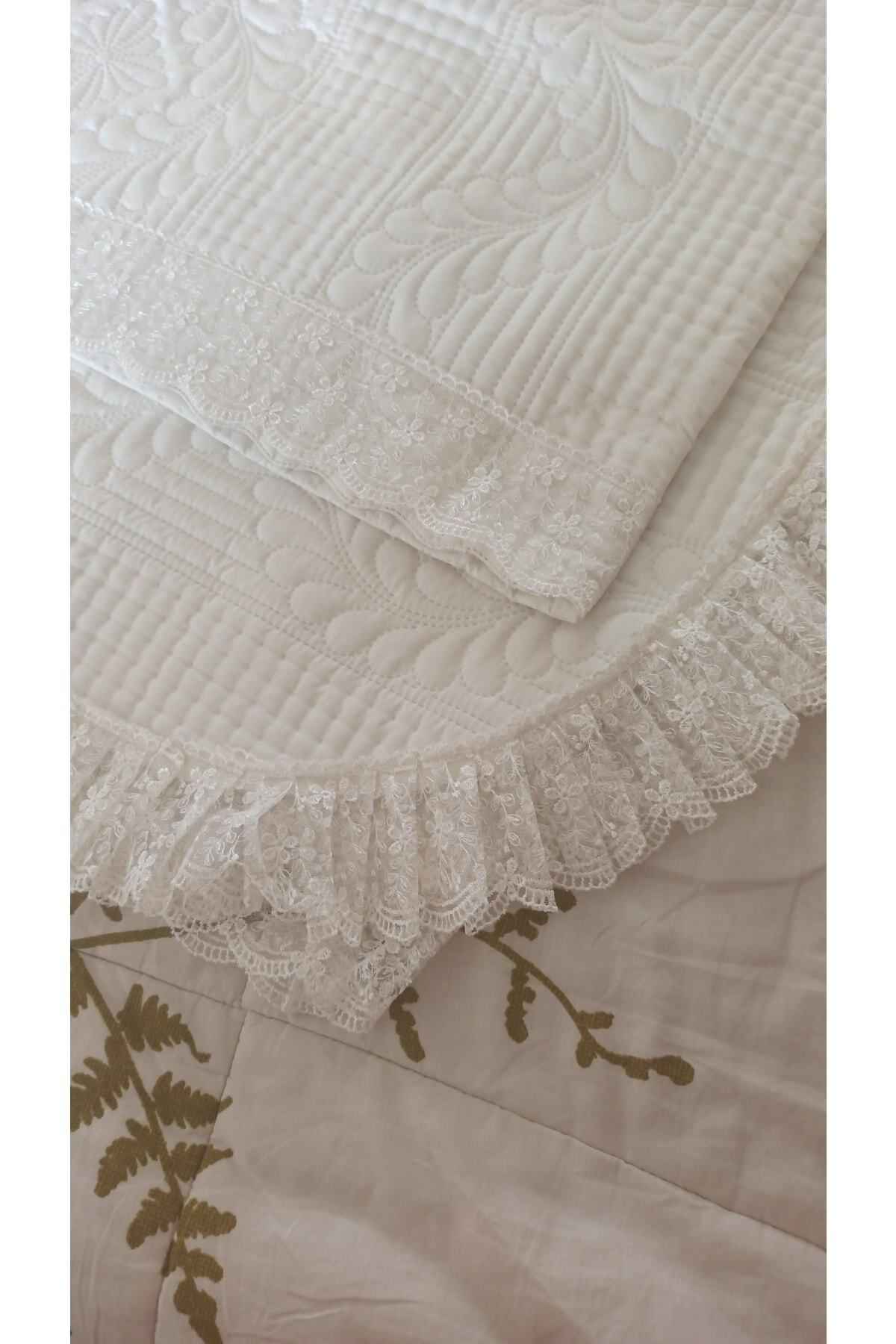 Bade Çift Kişilik Yatak Örtüsü, Yatak Takımı - Ekru (BEDDİNG SET)