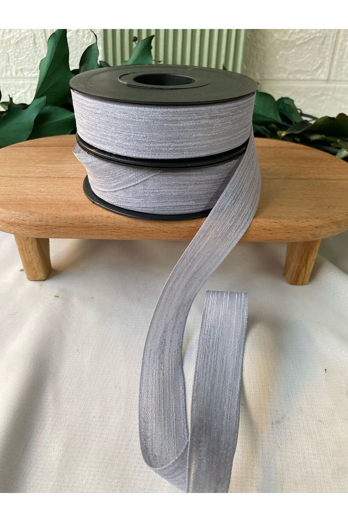 Keten Kurdele 1 Adet Nopeli Gri 20 Mt 2.5cm