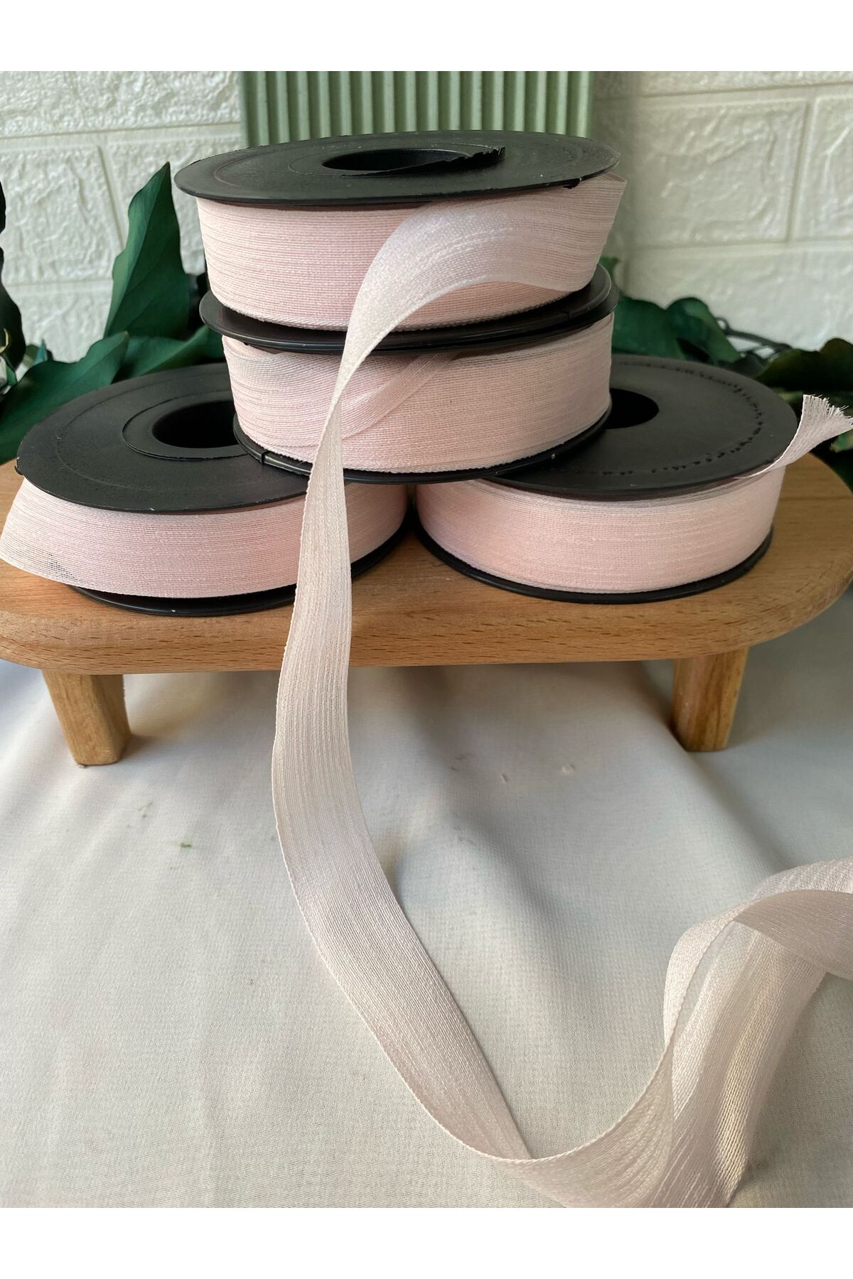 Keten Kurdele 1 Adet Nopeli Toz Pembe 20 Mt 2.5cm