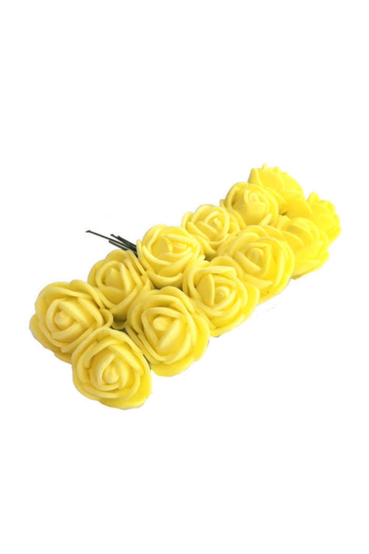 Lateks Eva Yapay Çiçek Gül Sarı ( 2 Cm* 2 Cm ) ( 144 Adet)
