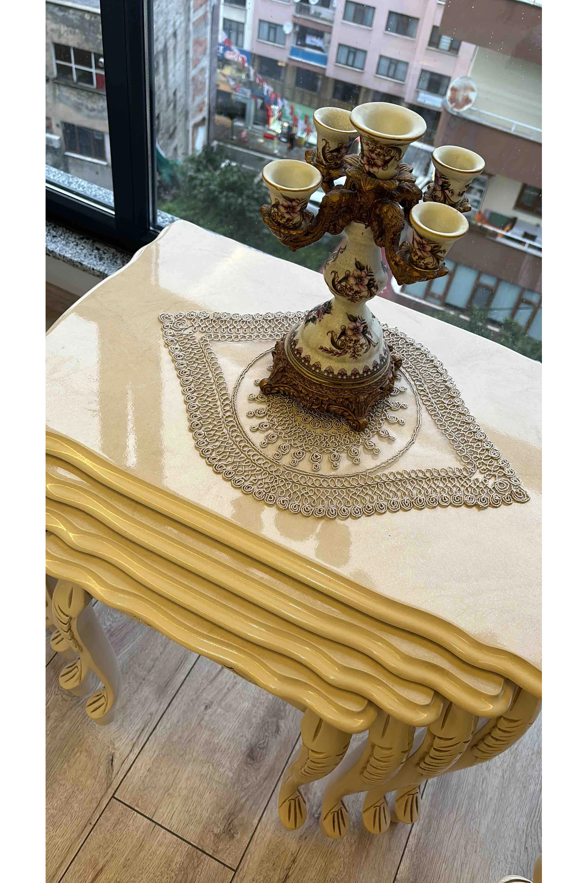 3 Parça Salon Sehpa Takımı Kahve