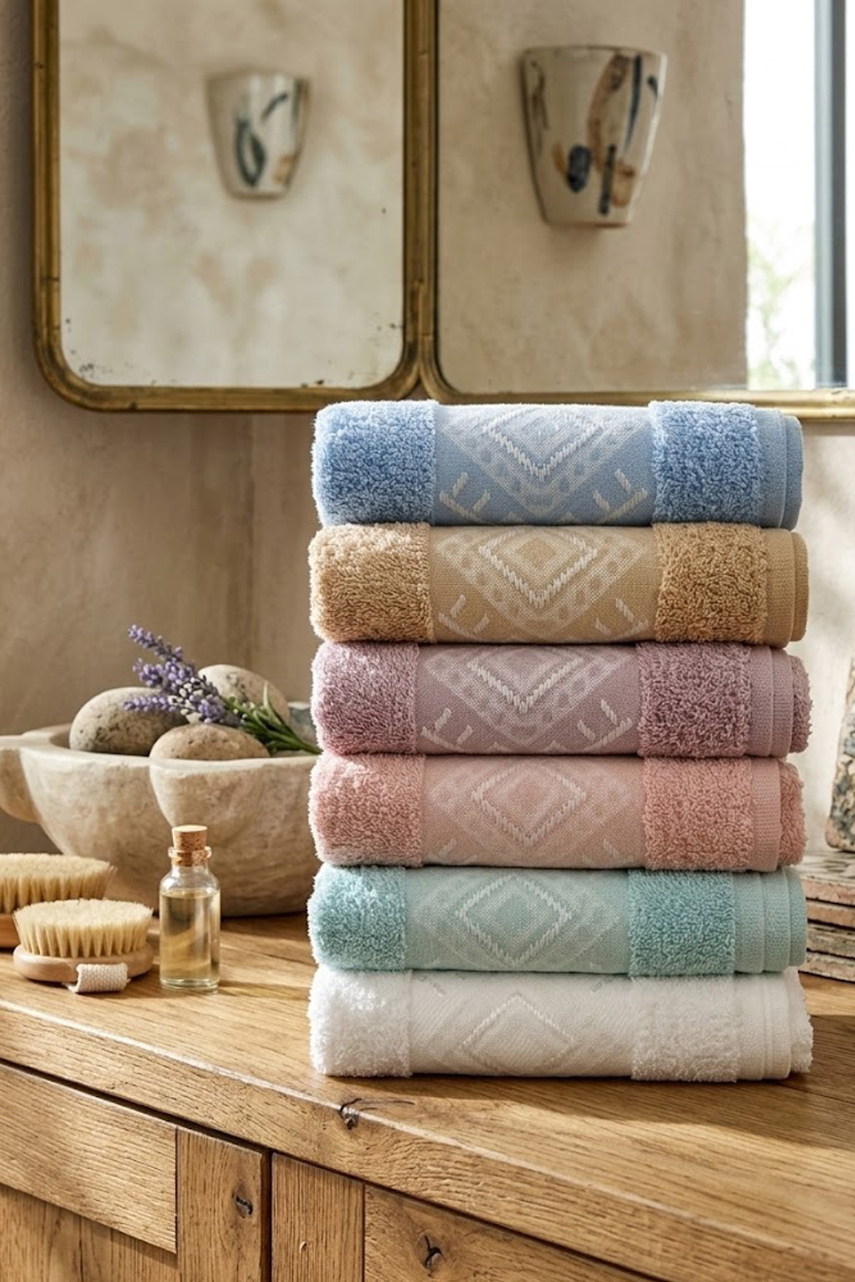 12li Karışık Kadife El Havlusu - 45x85 Cm Spa Ve Otel Havlusu