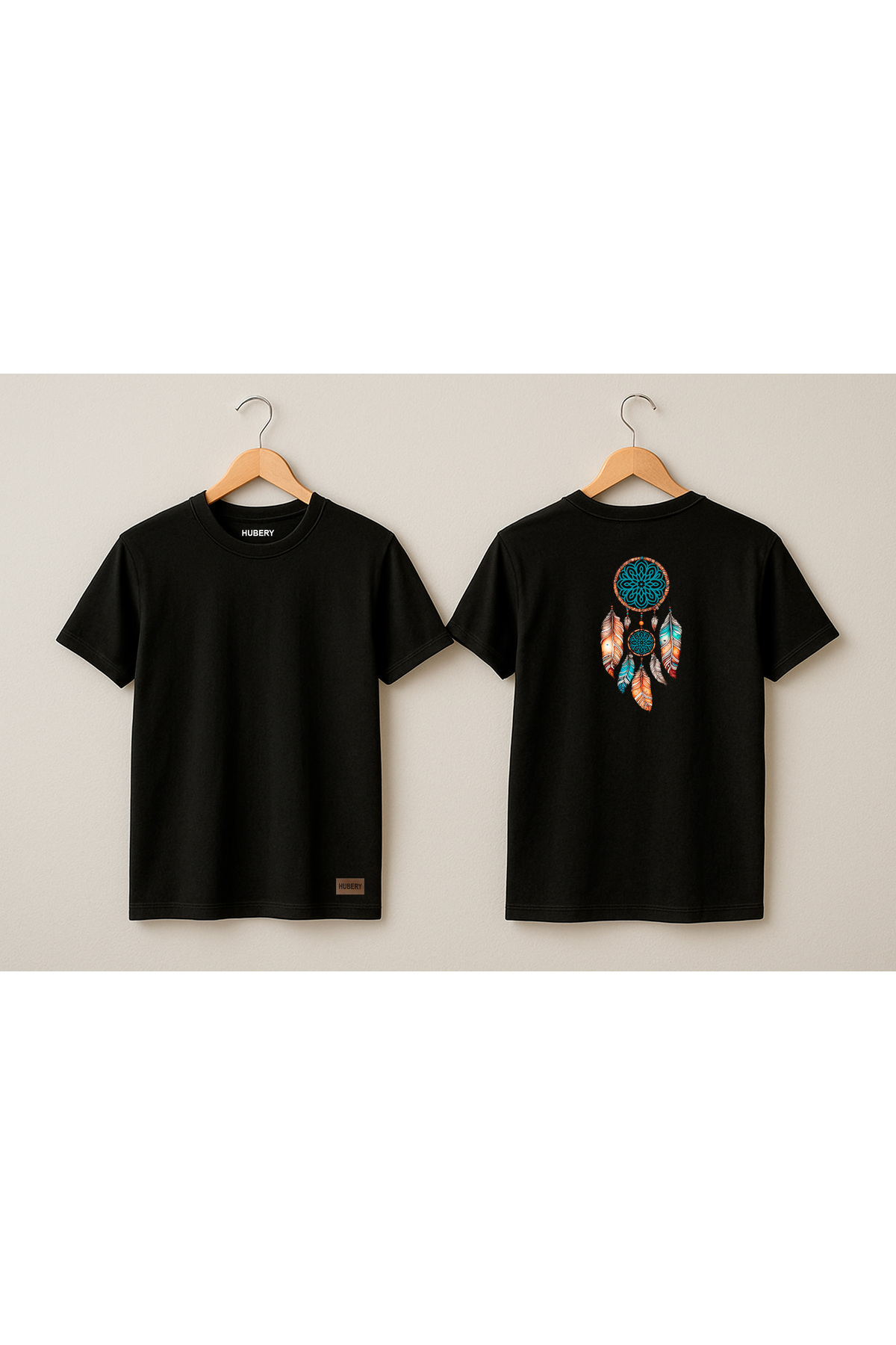Kadın Relaxed Fit Tişört Mandala Dreamcatcher Baskılı –
