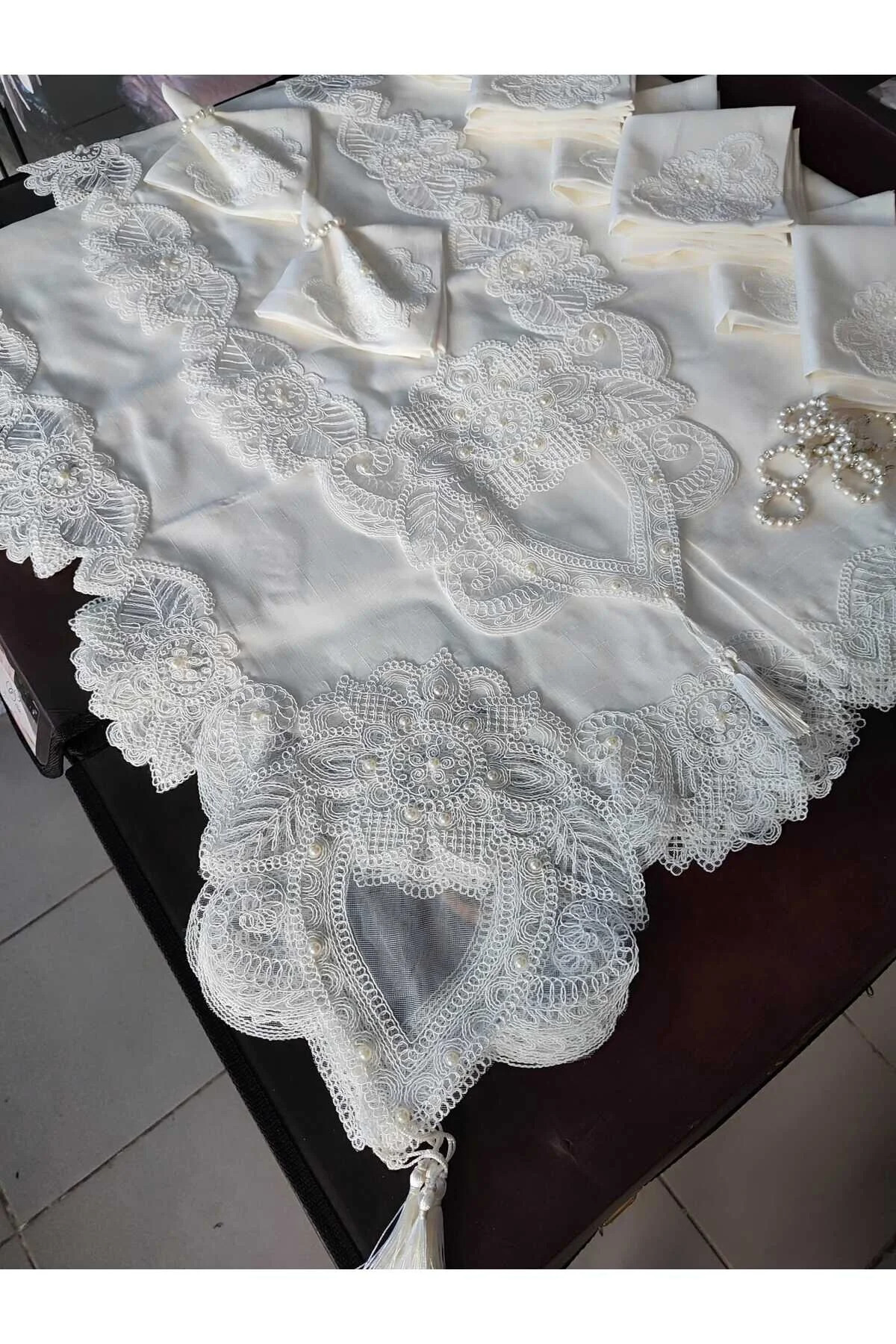 12 Kişilik Masa Örtüsü Takımı, Masa Seti 12 Kişilik 26 Parça 160x220cm