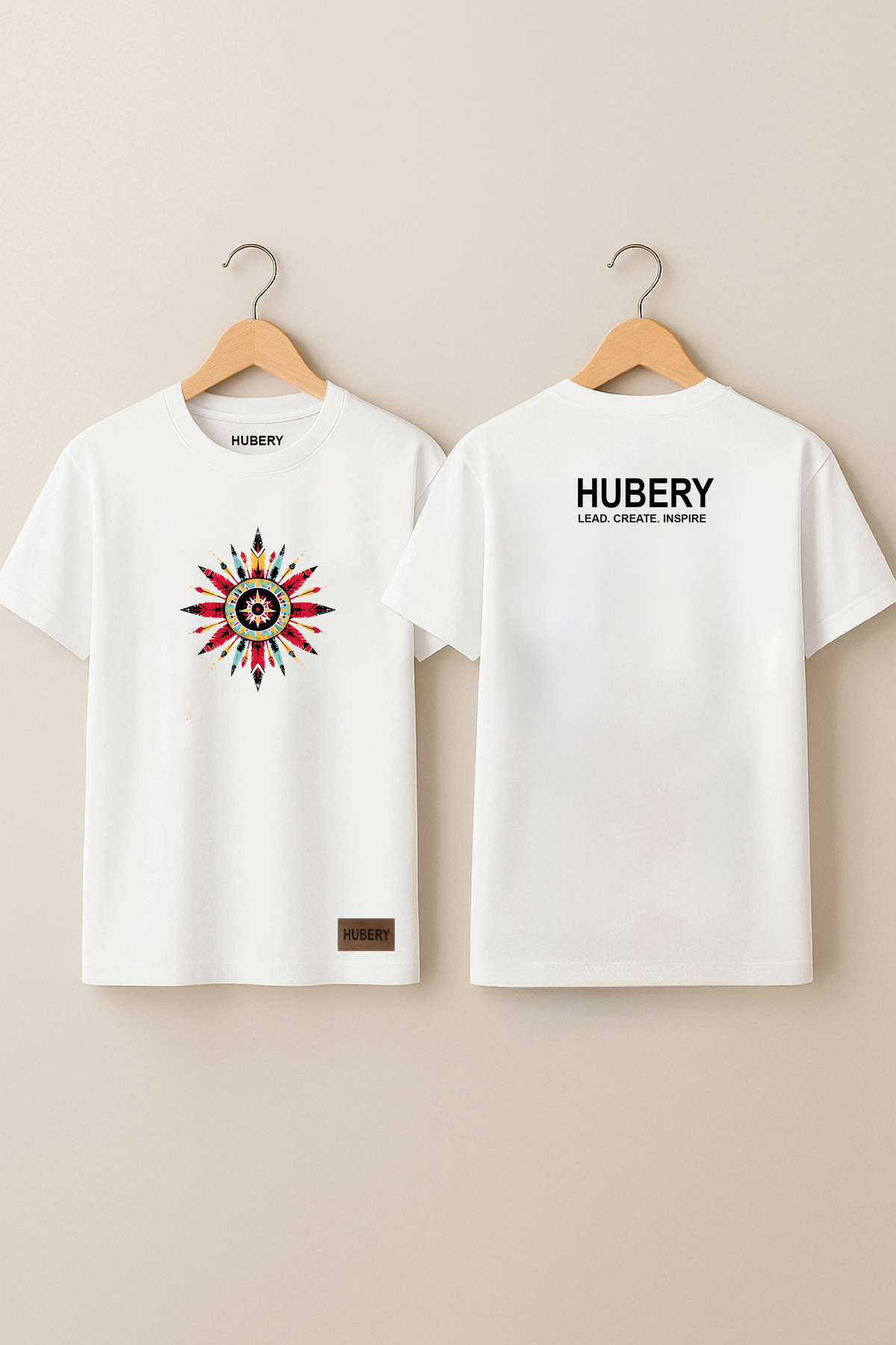 Erkek Tişört - %100 Pamuk - Etnik Mandala Desenli Tişört - HUBERY