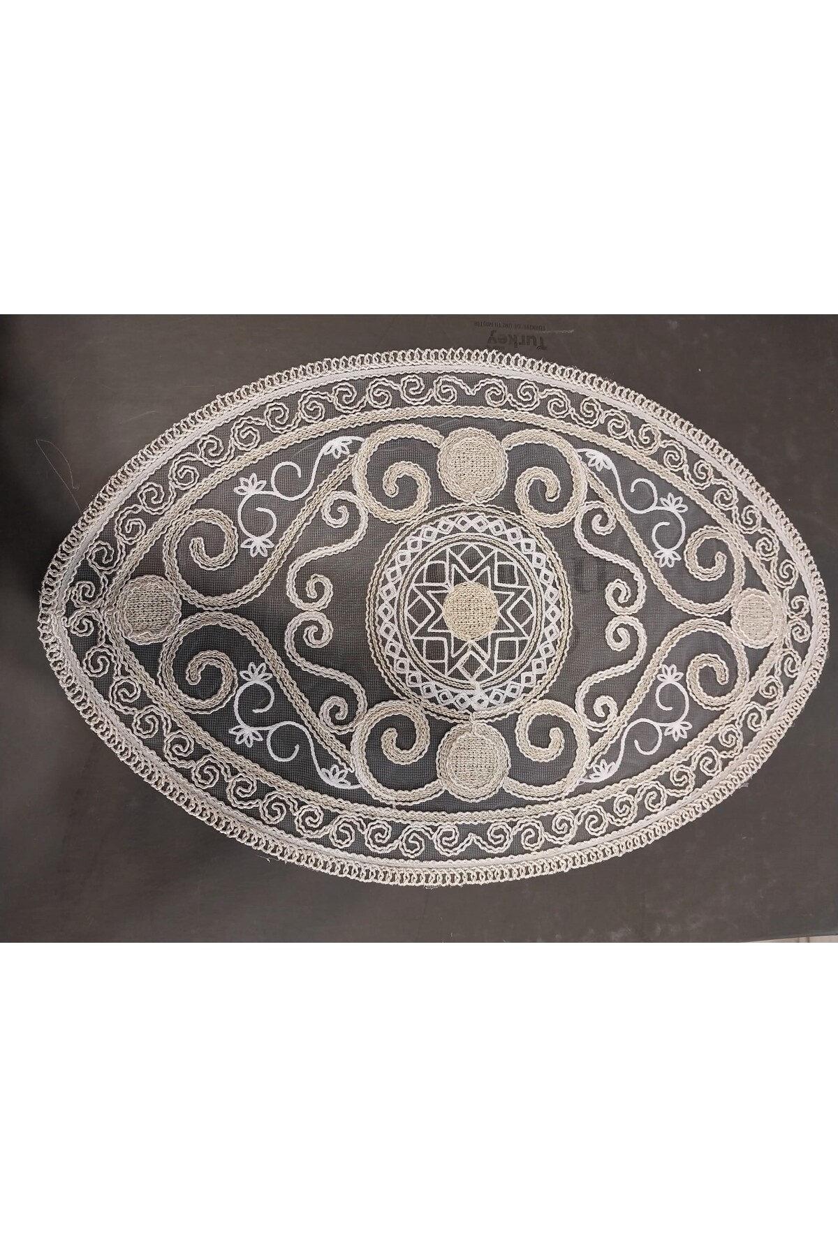 Salon Takımı 5 Parça Dantelli Masa Örtüsü Runner Seti