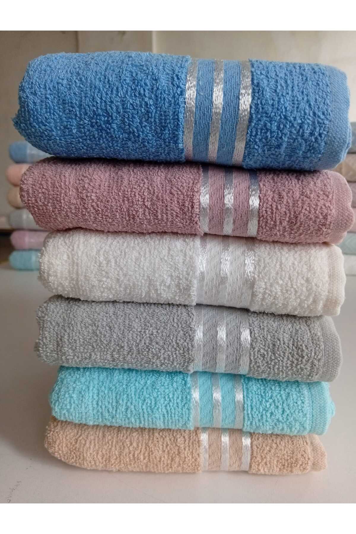 12li Karışık Kadife El Havlusu - 45x85 Cm Spa Ve Otel Havlusu