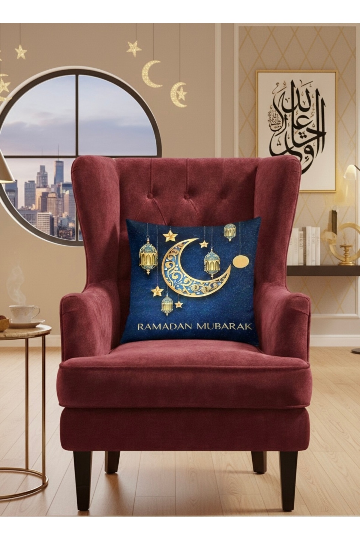 Digital Baskılı Ramazan Temalı Dekoratif Kırlent Kılıfı