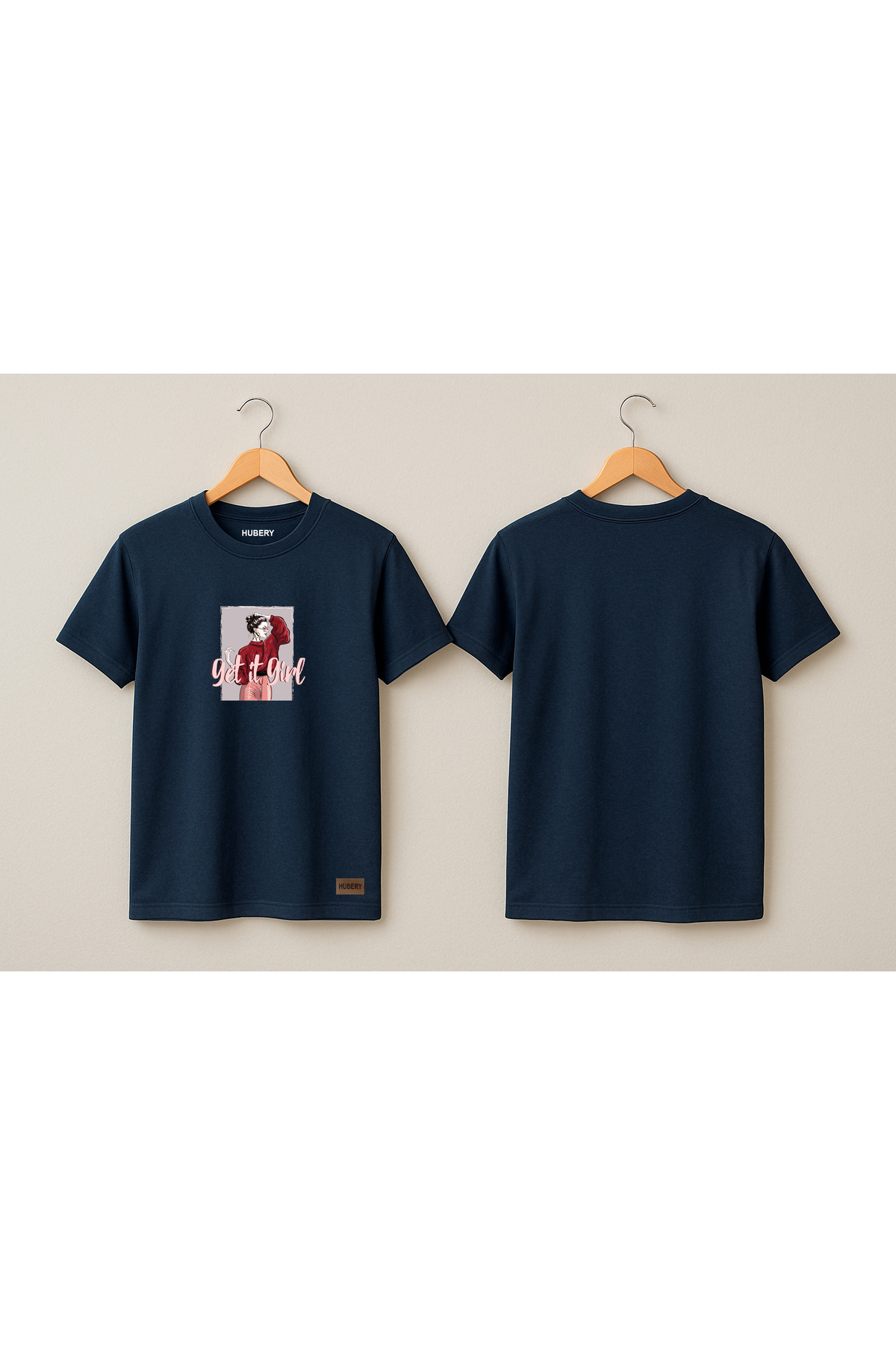 Kadın Relaxed Fit Tişört Get It Girl Yazılı İllüstrasyon Baskı – HUBERY