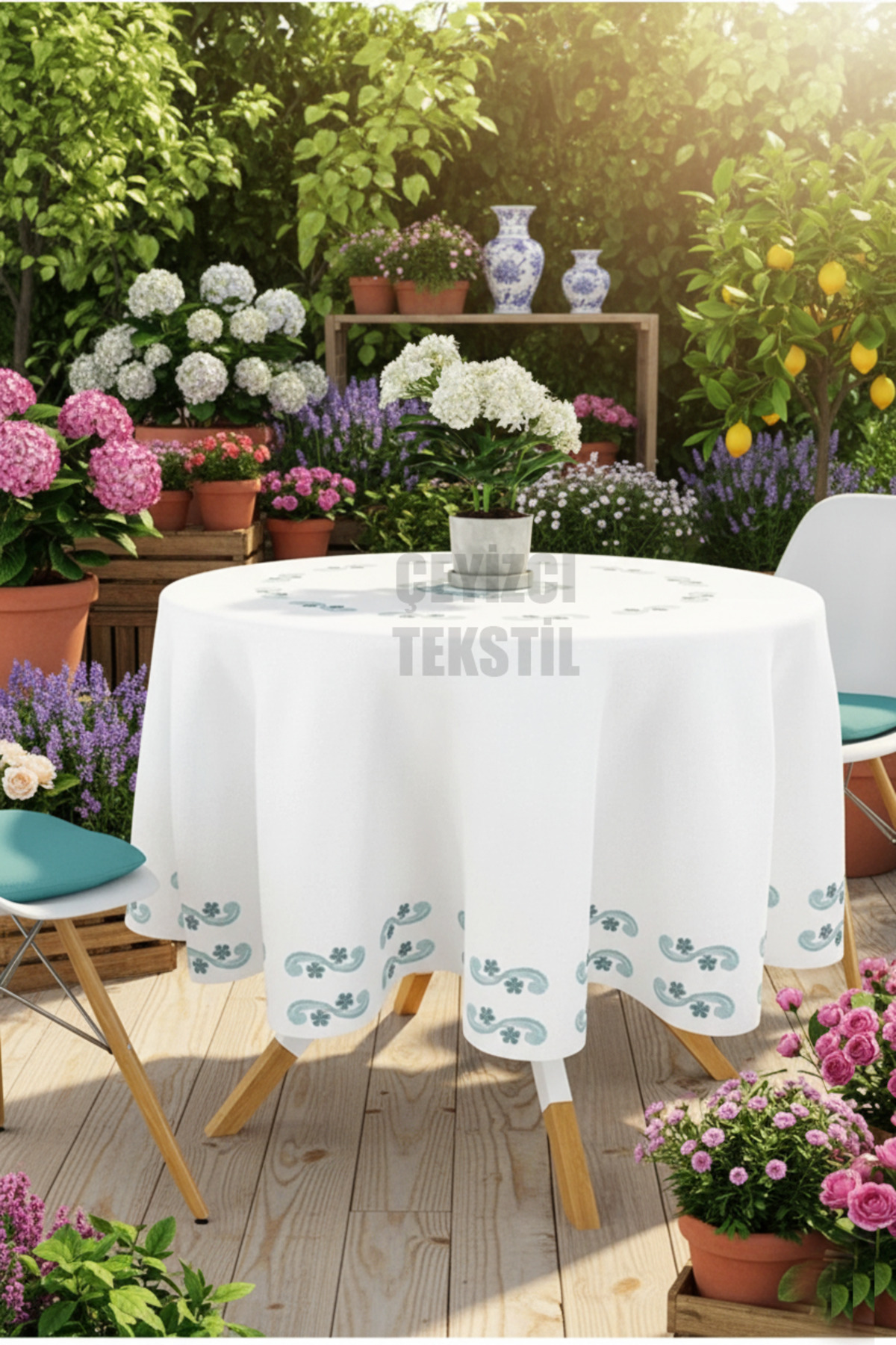 Yuvarlak Masa Örtüsü Dijital Baskılı