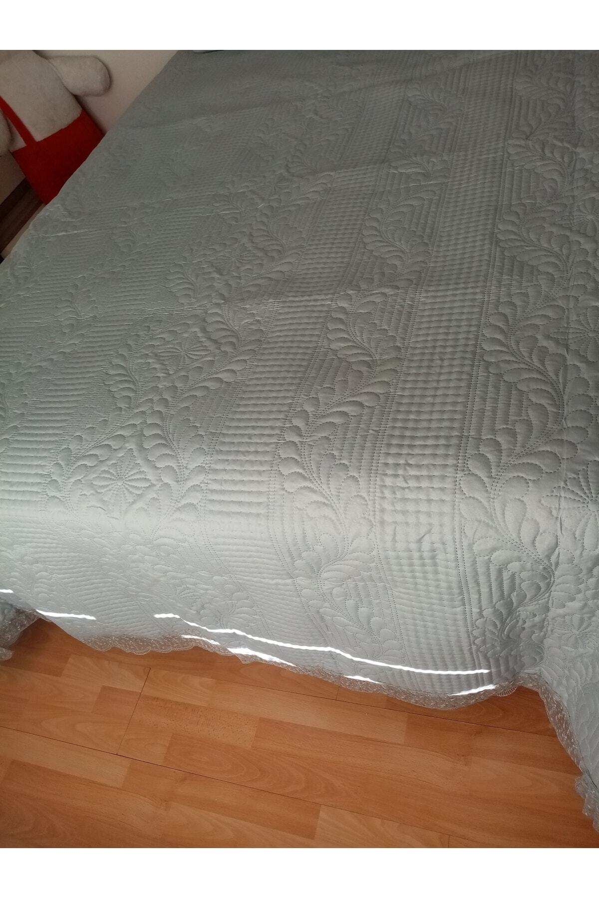 Bade Çift Kişilik Yatak Örtüsü, Yatak Takımı - Gri (BEDDİNG SET)