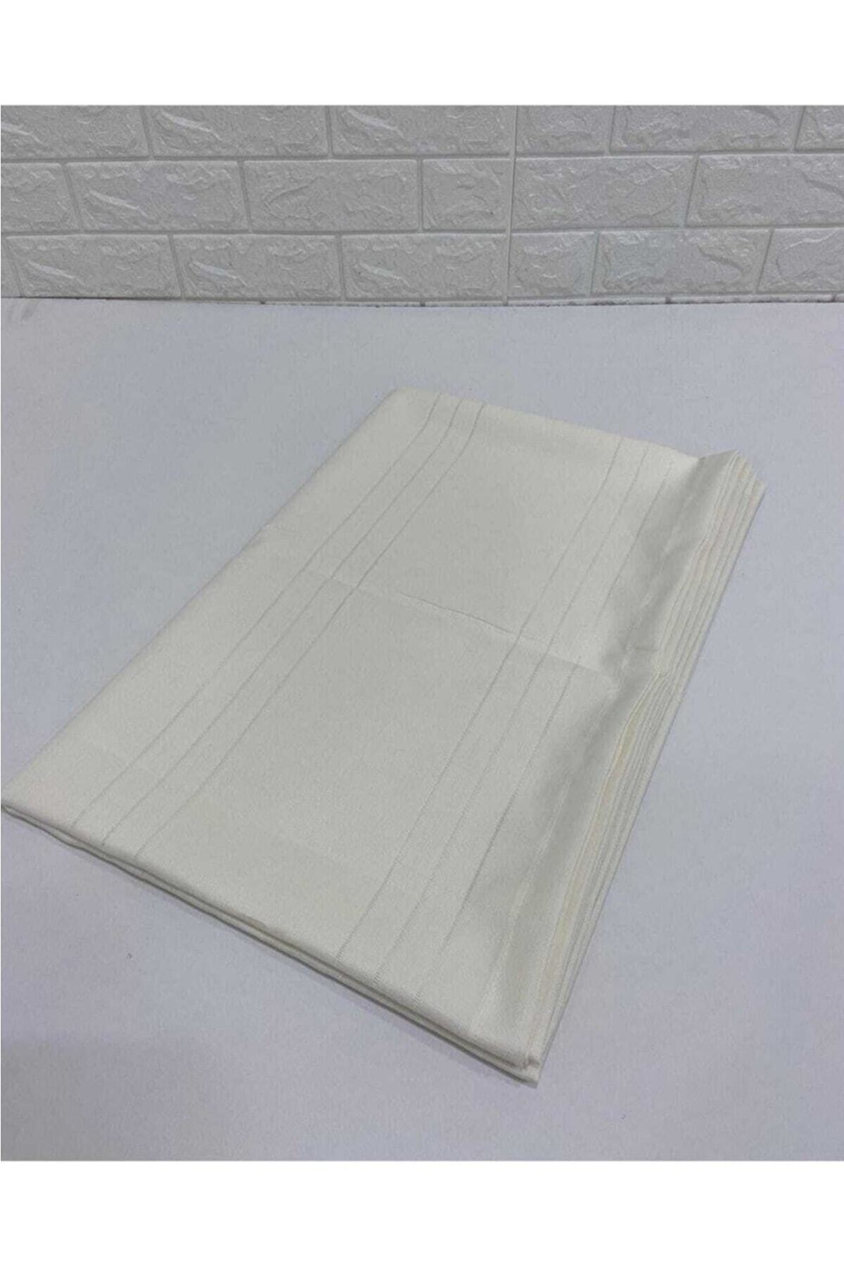 Çizgili Tek Masa Örtüsü Colber 160x220cm - Ekru