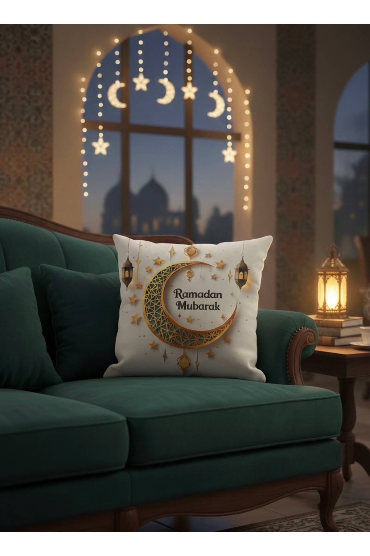 Digital Baskılı Ramazan Temalı Dekoratif Kırlent Kılıfı