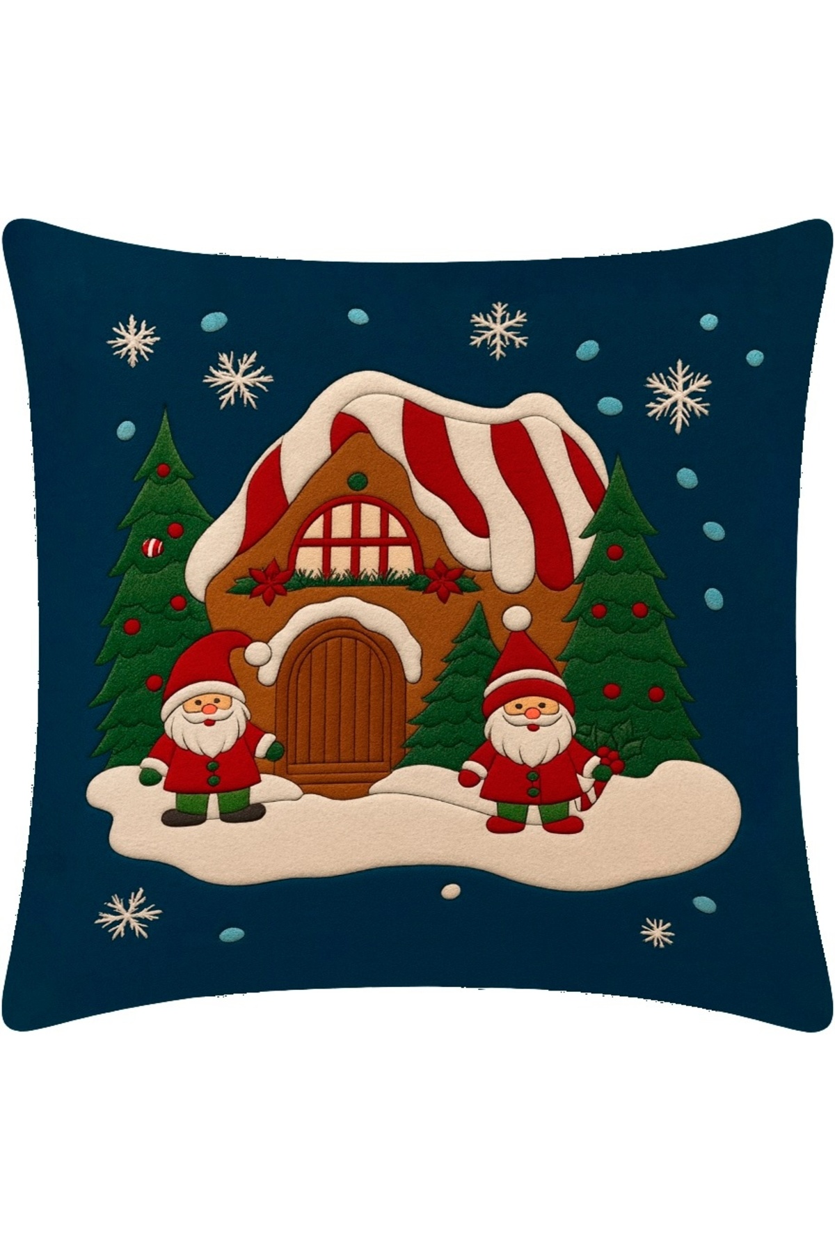 Dijital Baskılı Christmas Noel Babalı Dekoratif Kırlent Kılıfı