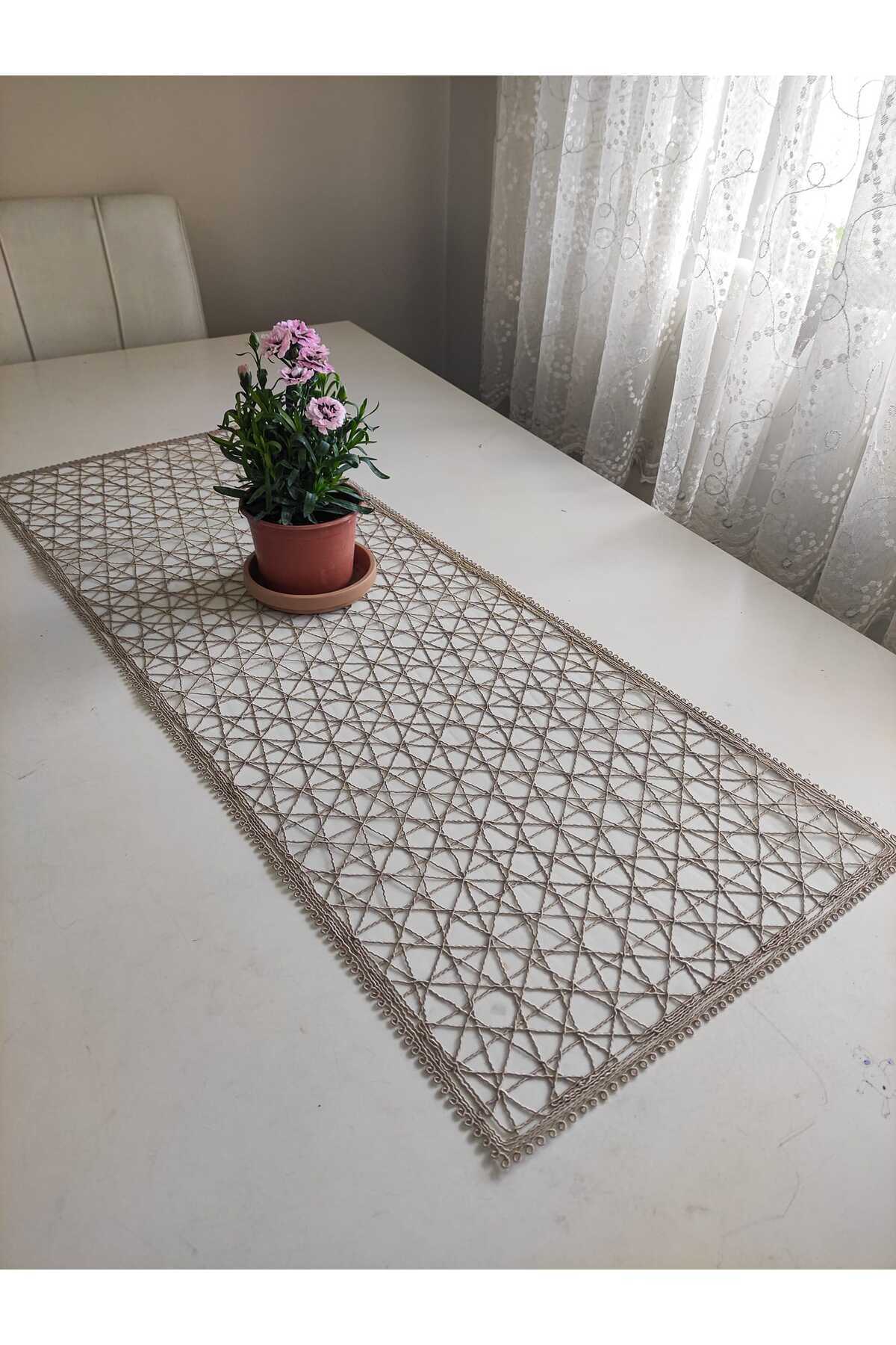 Fransız Dantel Detaylı Tek Runner, Masa Üzerine Runner, Masa Örtüsü Runneri