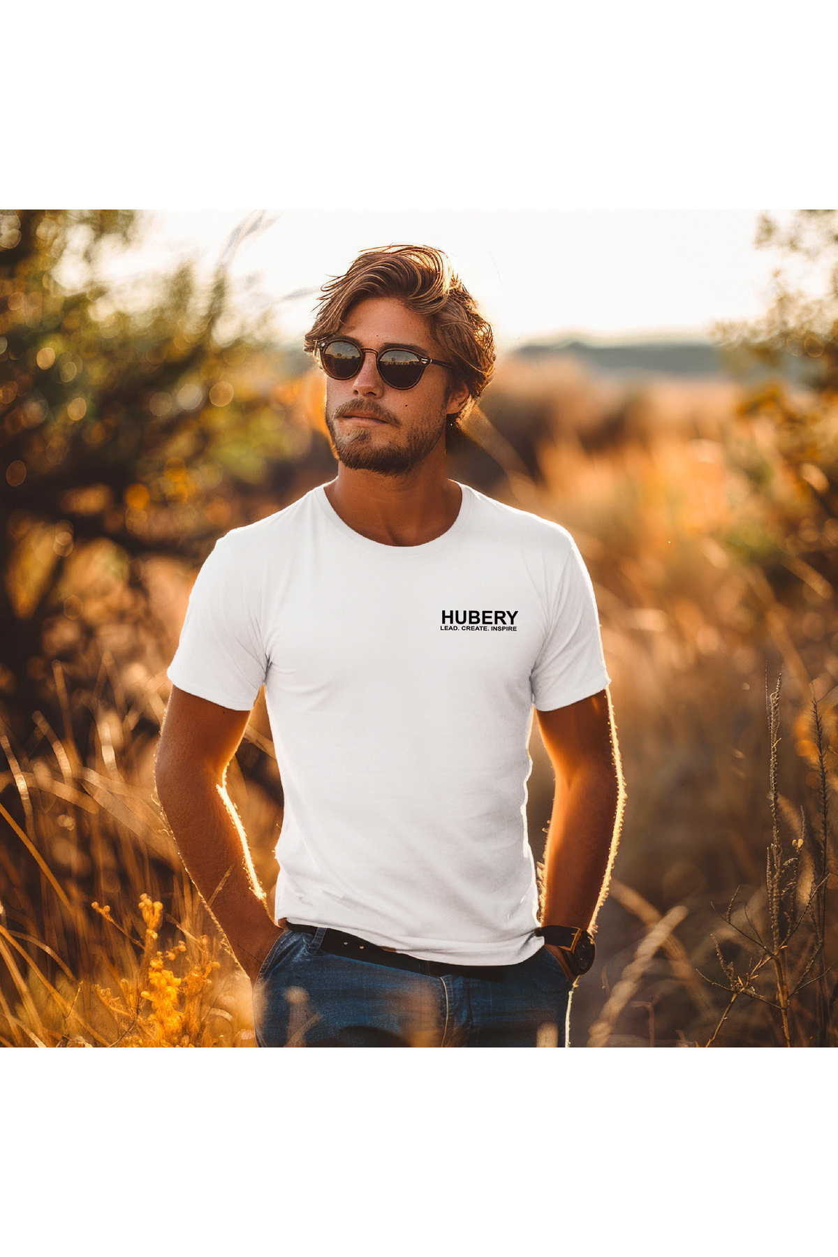 ERKEK BASKILI TİŞÖRT – RENKLİ KUŞ TÜYÜ DENİZ FENERİ DESENLİ | RELAXED FIT | HUBERY