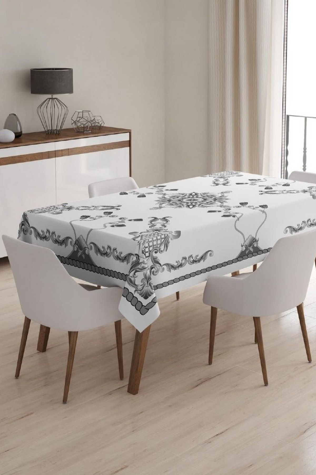 Masa Örtüsü, Dijital Baskılı Tek Masa Örtüsü, Desenli Leke Tutmaz Tek Masa Örtüsü 120x150cm