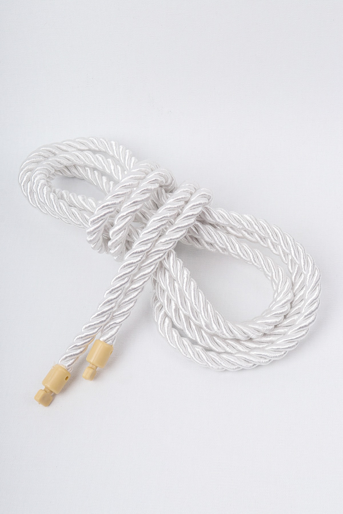Beyaz Renk Klasik Kordon Kruvaze Tül Perde Fon Toplama Halat 300 Cm