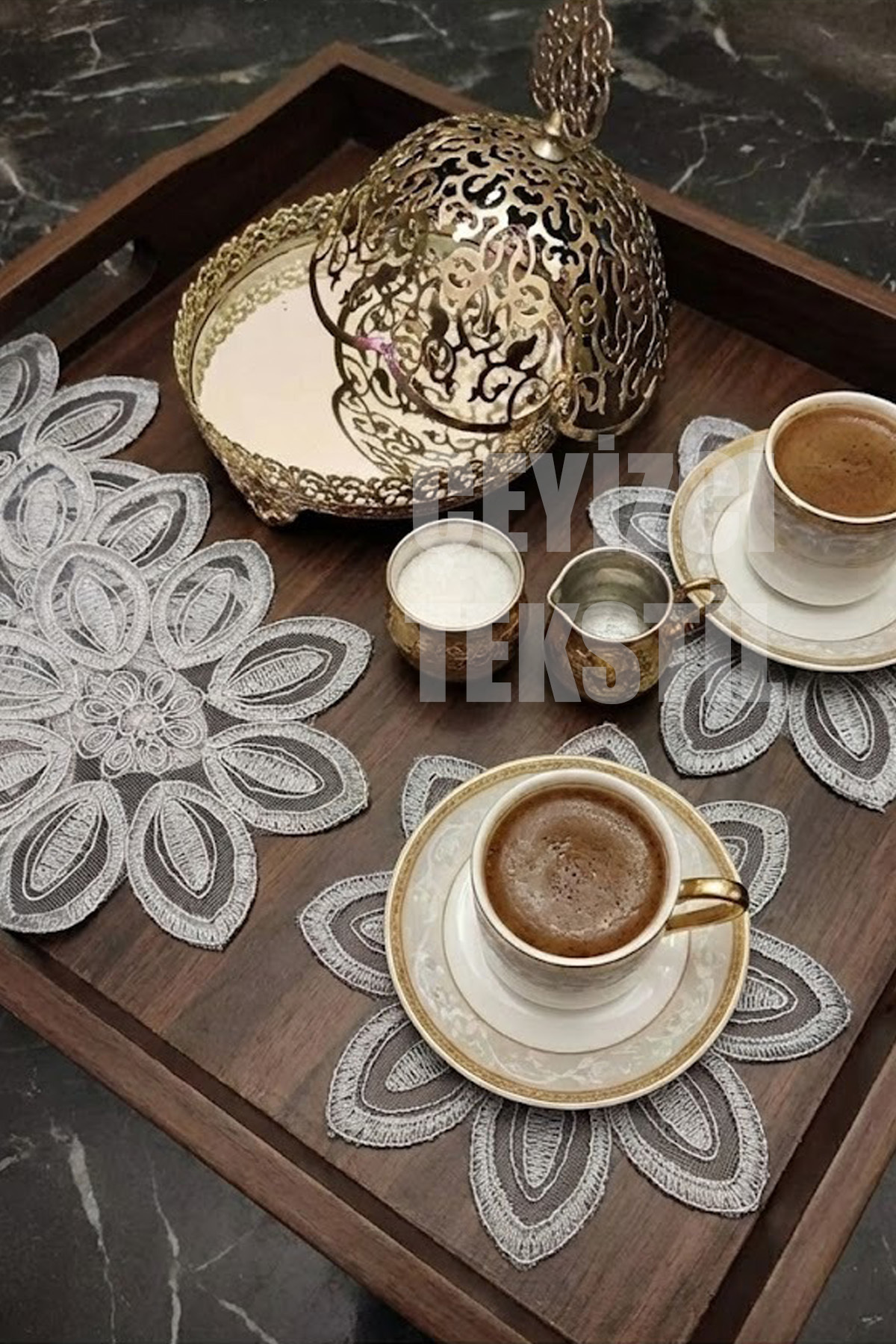 Sunumluk Peçete, Kokteyl Peçetesi, Kahve Yanı Sunumluk, Gri Bardak Altlığı 6 Adet Sunum Peçetesi