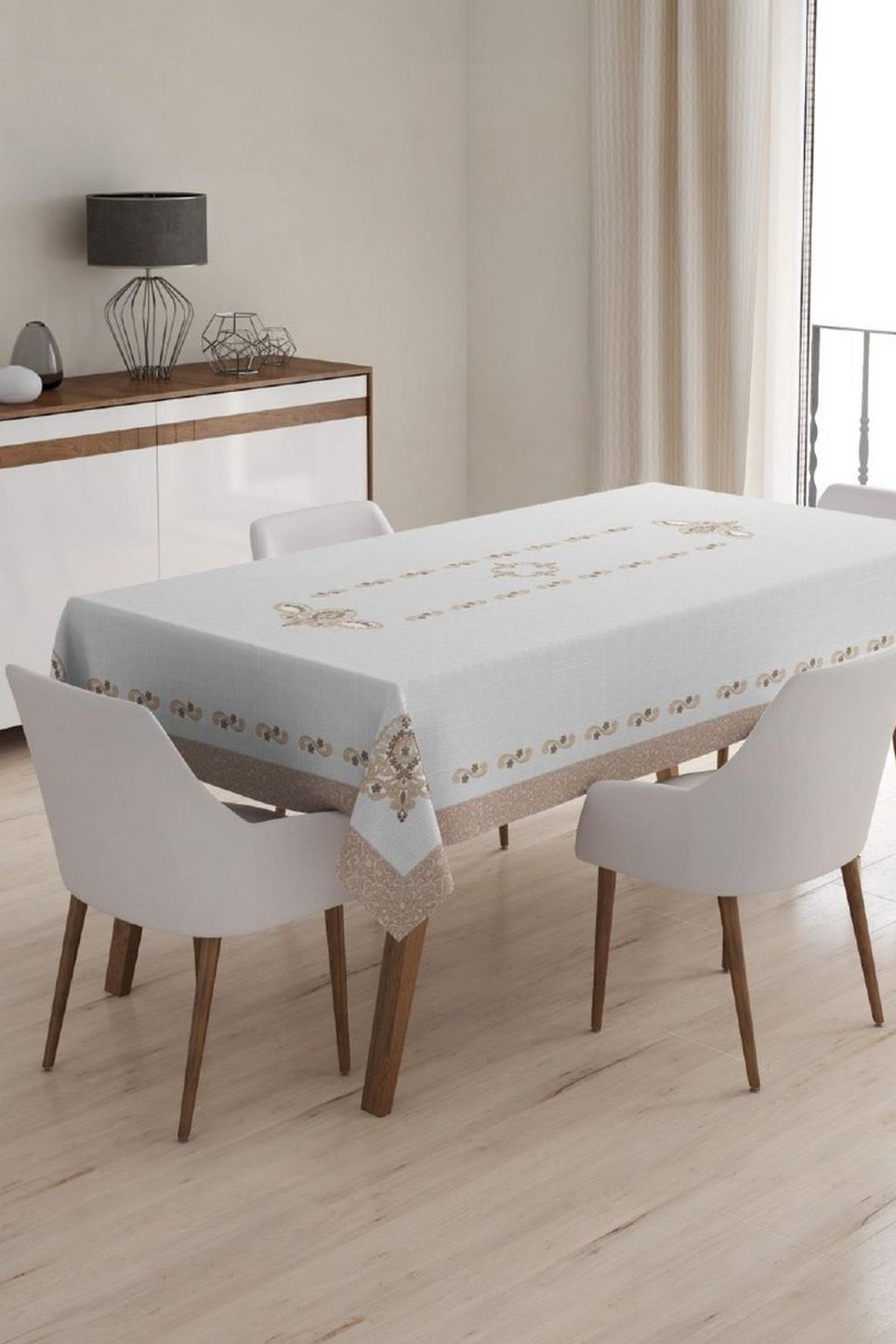 Masa Örtüsü, Dijital Baskılı Tek Masa Örtüsü, Desenli Leke Tutmaz Tek Masa Örtüsü 120x150cm