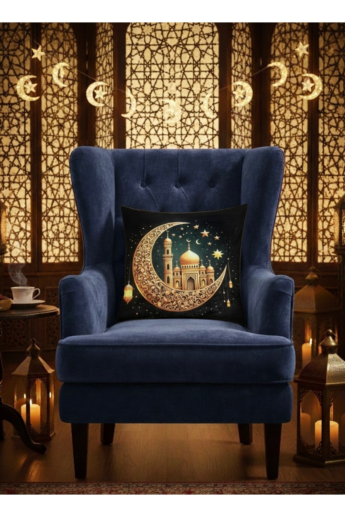 Digital Baskılı Ramazan Temalı Dekoratif Kırlent Kılıfı