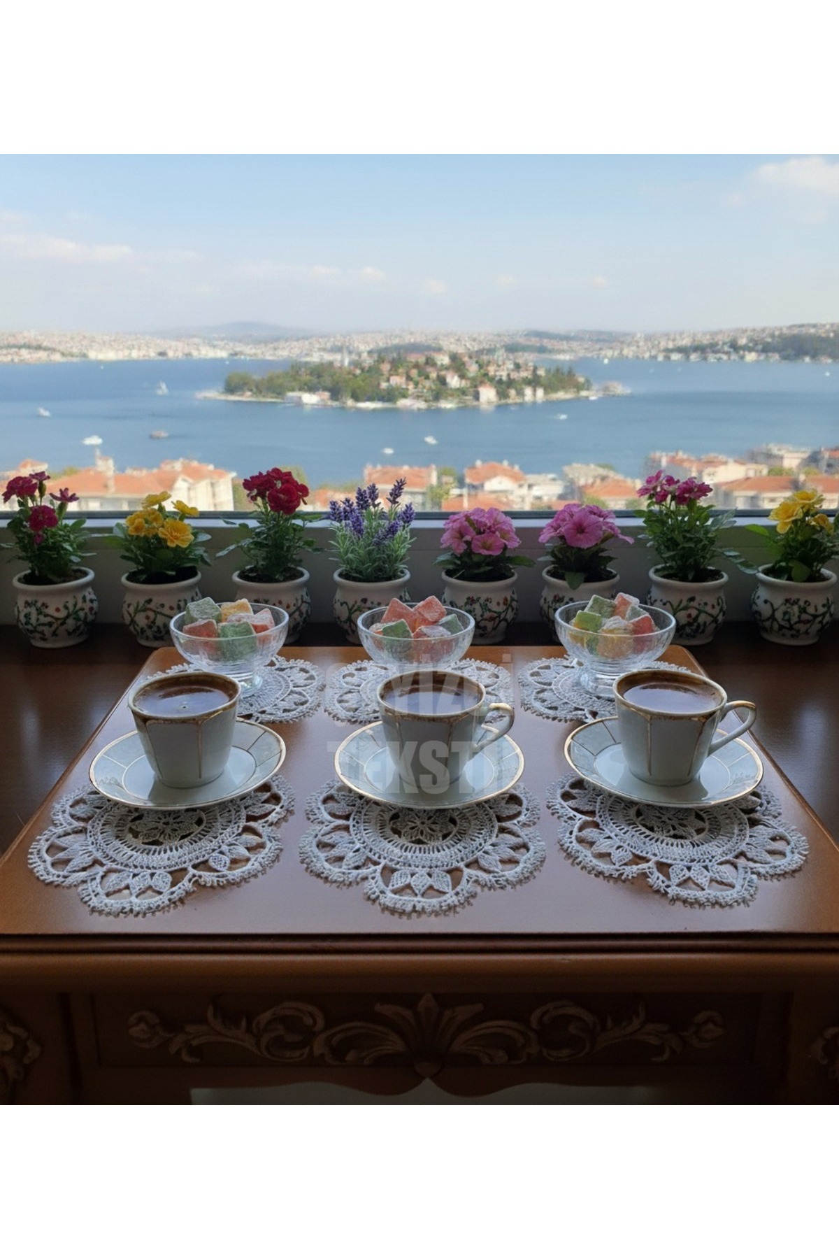 Sunum Peçetesi, Kokteyl Peçetesi, Kahve Yanı Sunumluk, Iğne Oyası Makine Işi Bardak Altlığı 6 Adet