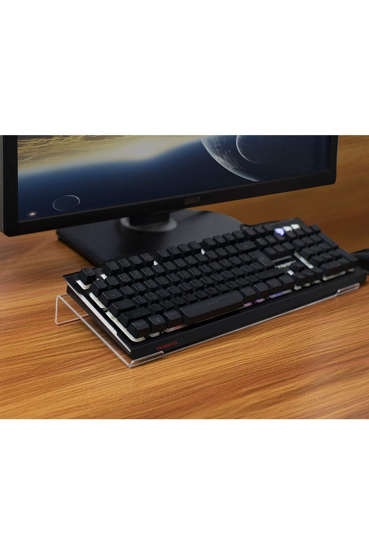 Pleksi Şeffaf Klavye Yükseltici Stand 45x18 Cm