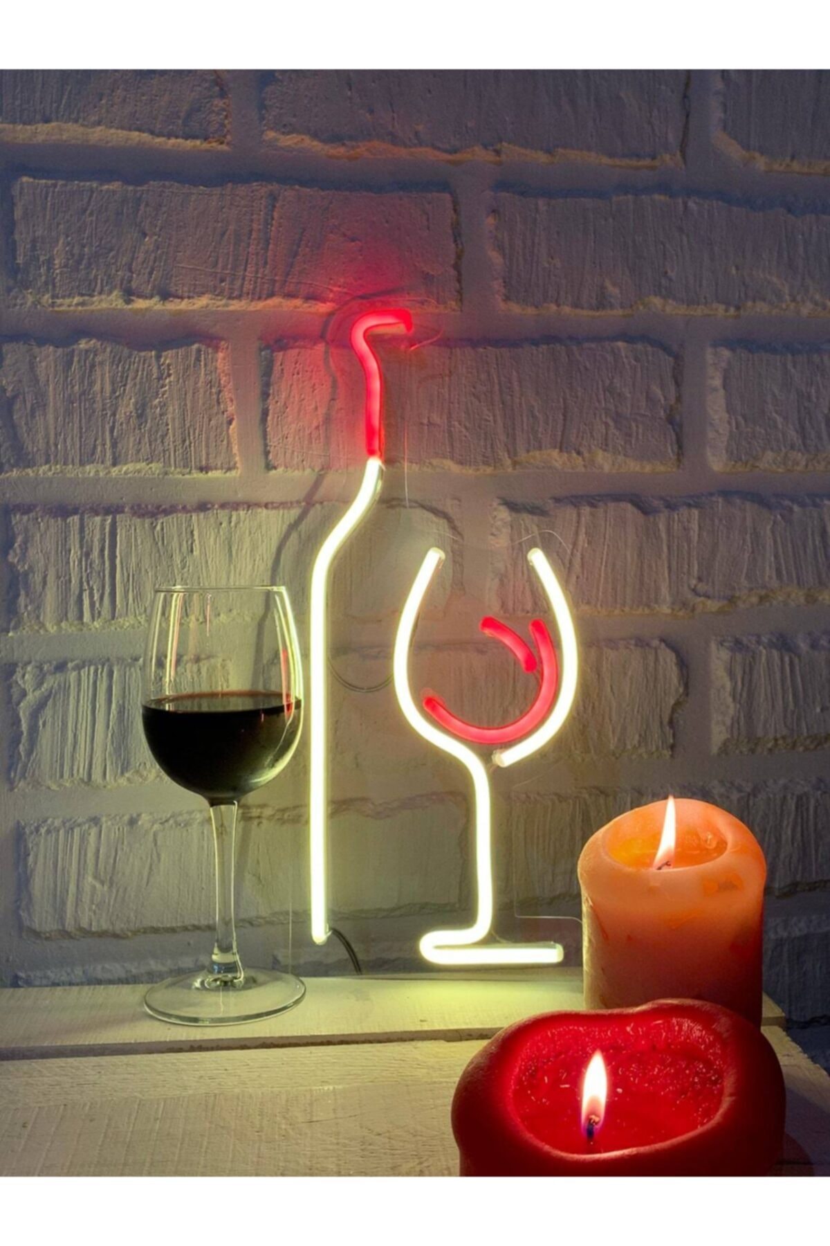 Şarap Şişesi Led Neon-duvar Dekorasyon- Gece Lambası