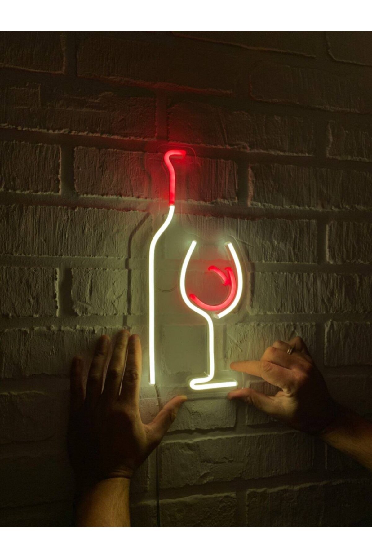 Şarap Şişesi Led Neon-duvar Dekorasyon- Gece Lambası
