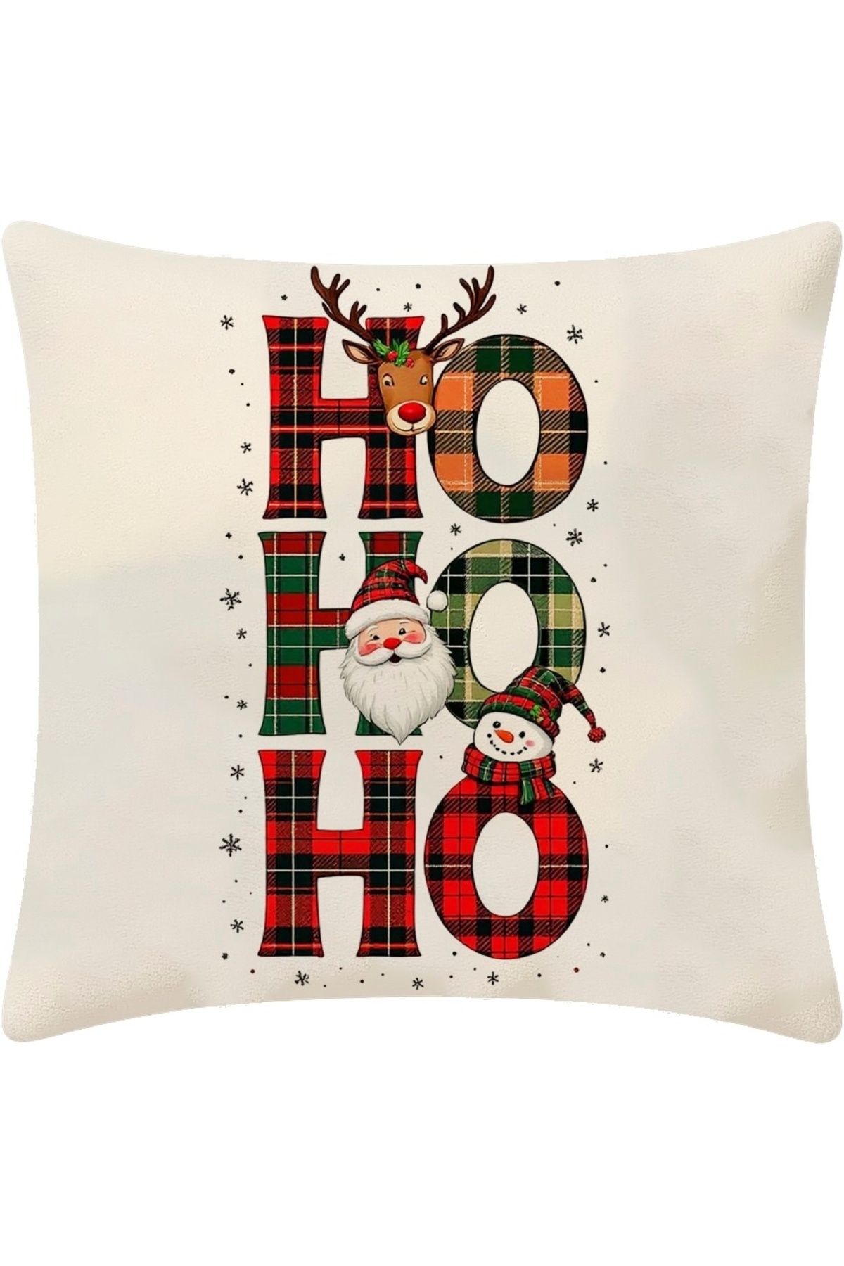 Digital Baskılı Dekoratif Kırlent Kılıfı Christmas Desenli