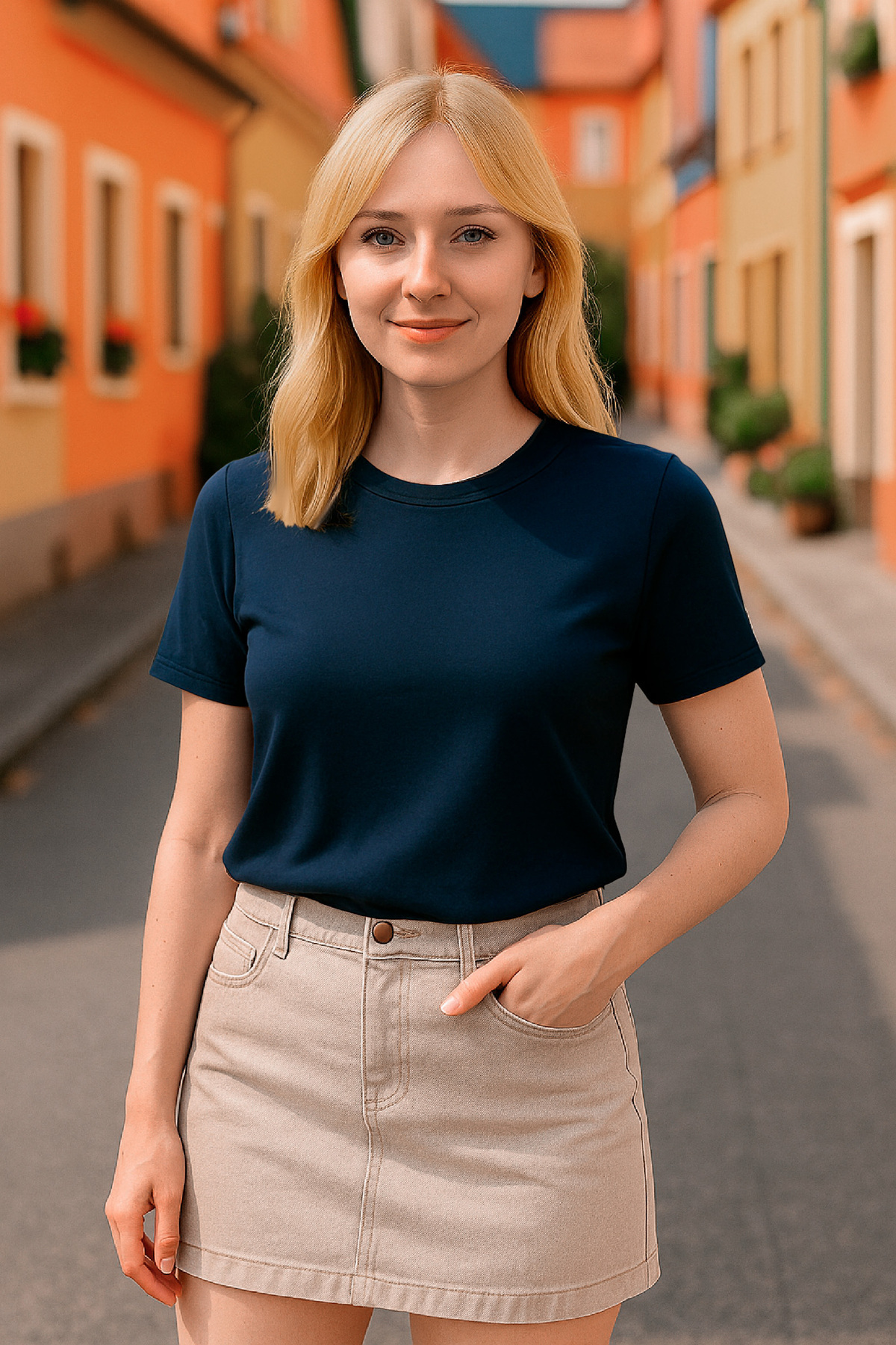 Kadın Tişört Renkli Peri ve Ay Baskılı Rahat Kalıp – HUBERY