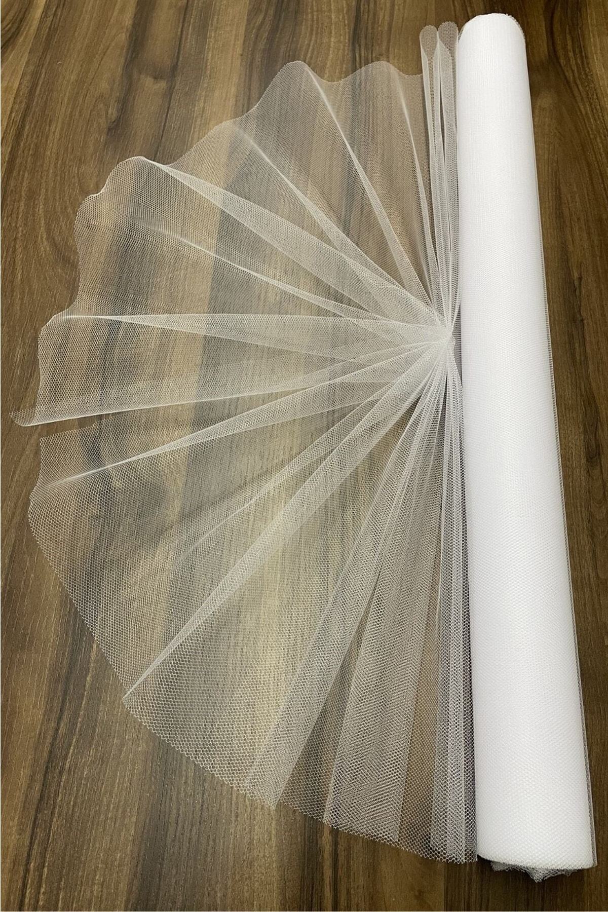 Bohça Süsleme Tülü, Nişan Bohça Süsü, Kapı Süsü Tülü, Doğum Günü Tülü 100x300cm, Beyaz Tül Süsleme