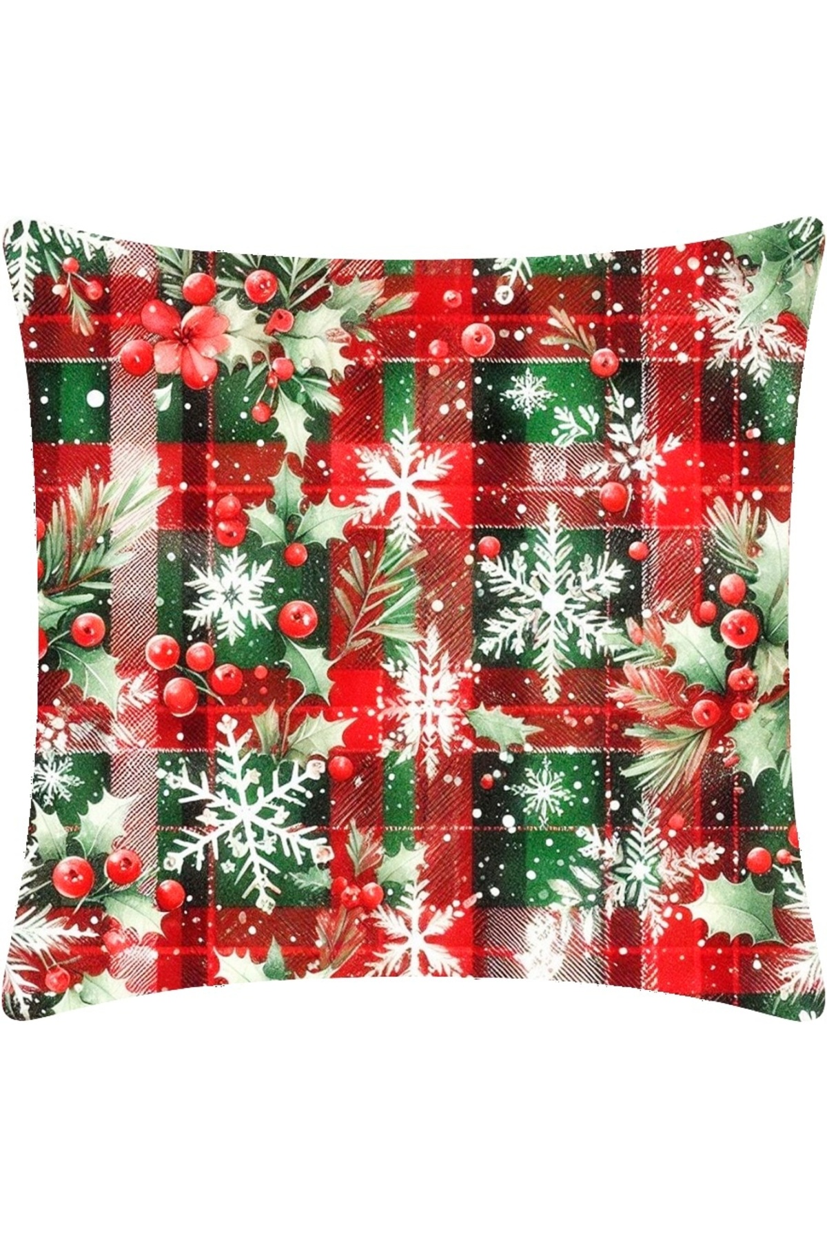 Digital Baskılı Noel Desenli Dekoratif Kırlent Kılıfı 2' li Set