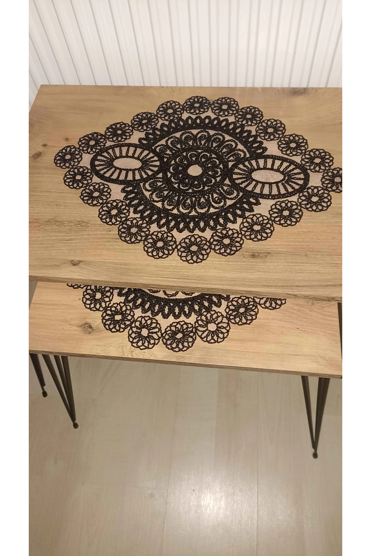 Salon Takımı, Yatak Odası 3 Parça Sehpa Örtüsü, Masa Örtüsü 3 Parça Oda Takımı