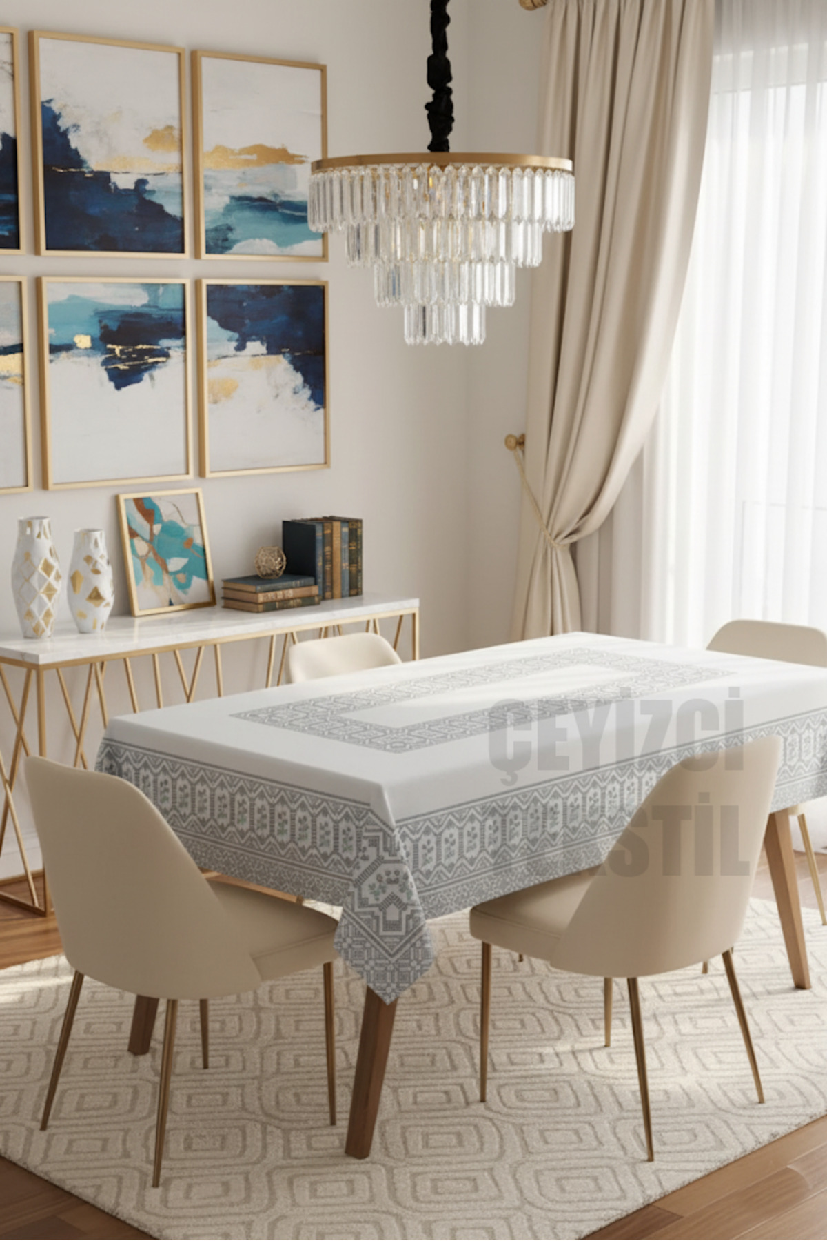 Özel Tasarım Dijital Baskılı Masa Örtüsü 150x220