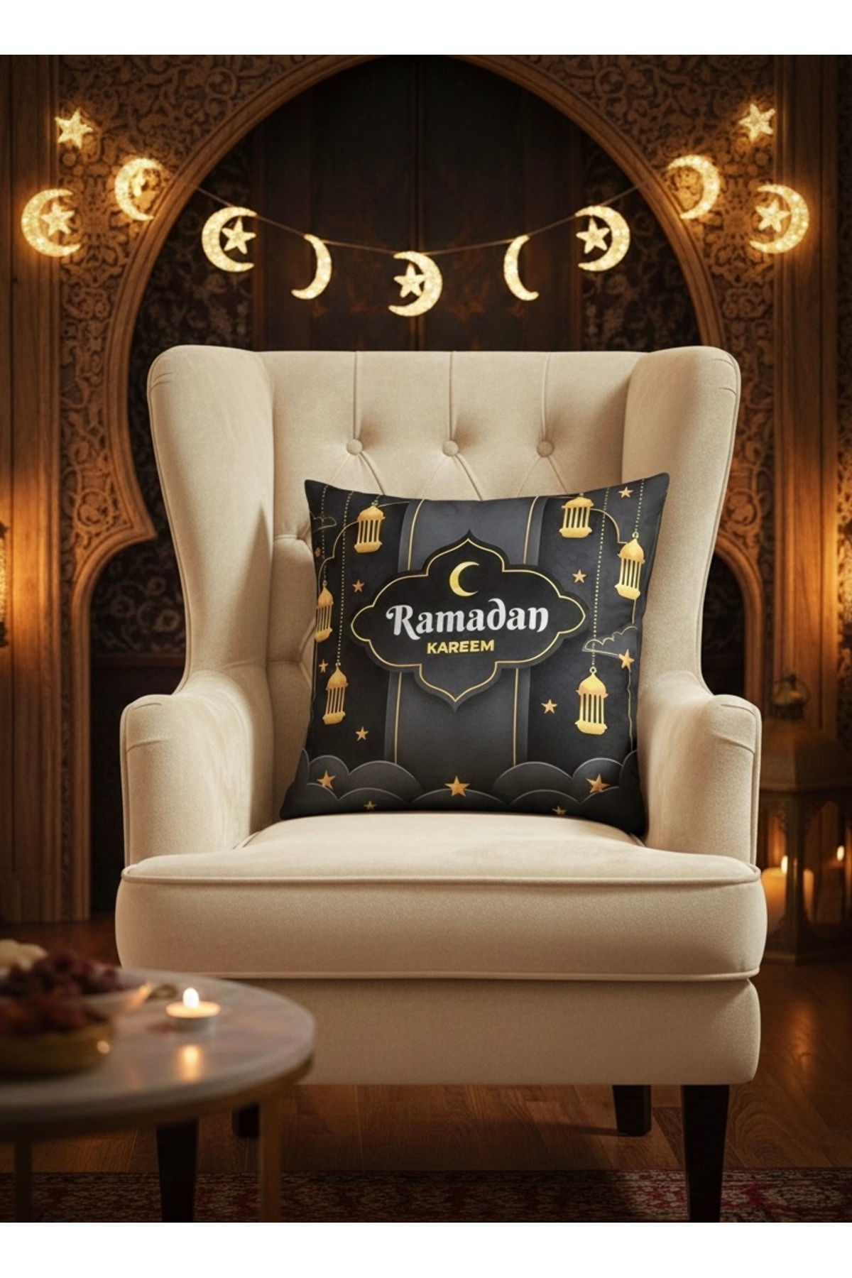 Digital Baskılı Ramazan Temalı Dekoratif Kırlent Kılıfı