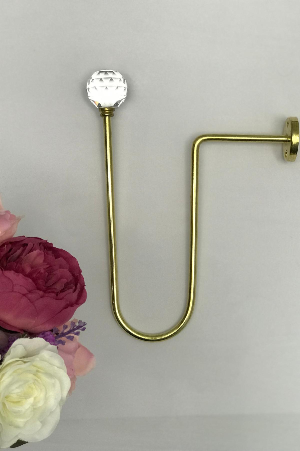 Kristal Toplu Metal Perde Pensi Renso Gold
