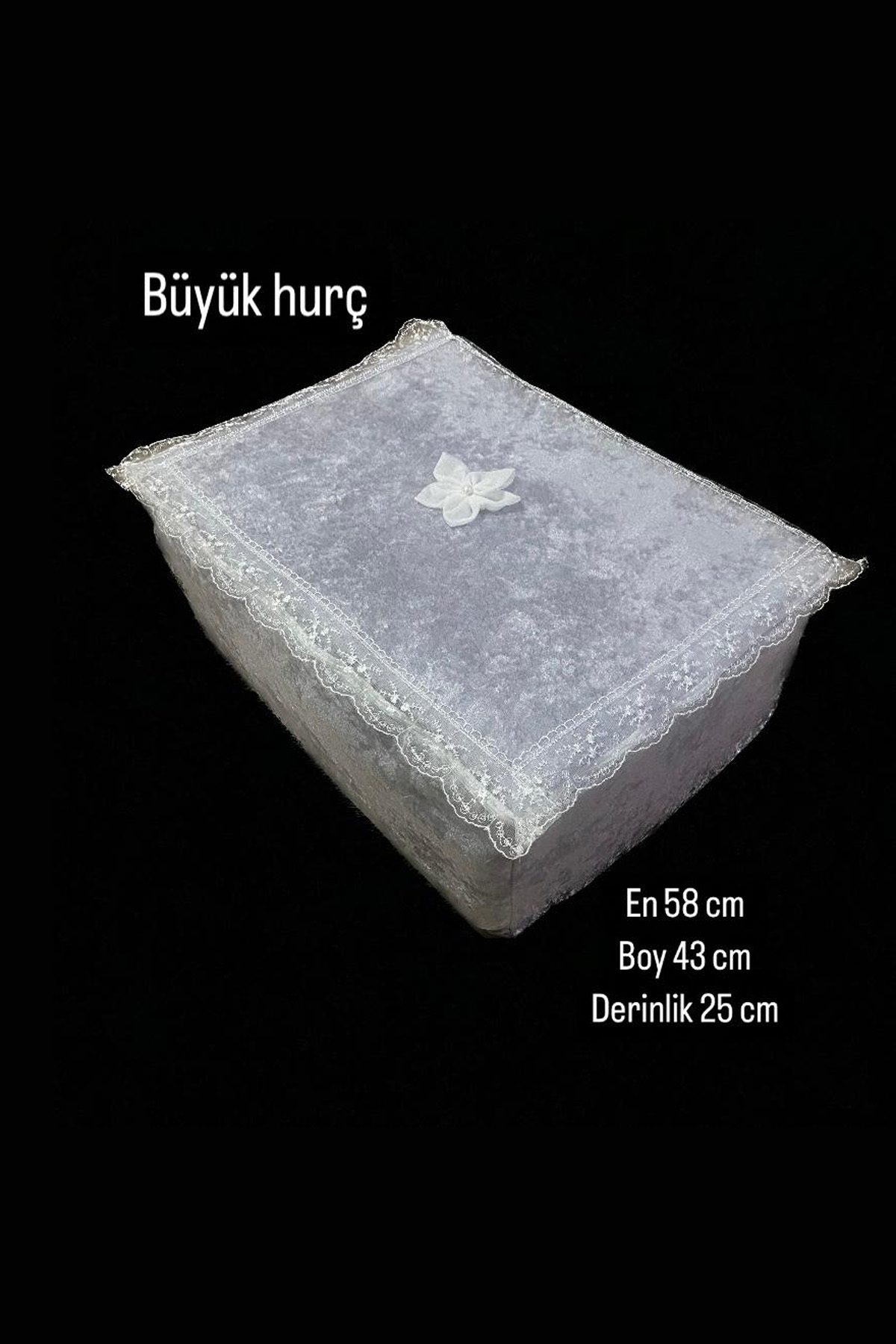 Çeyizlik Büyük Tek Hurç Çiçekli, Kadife Tek Hurç Çeyizlik Dantelli Hurç, Büyük Boy Hurç