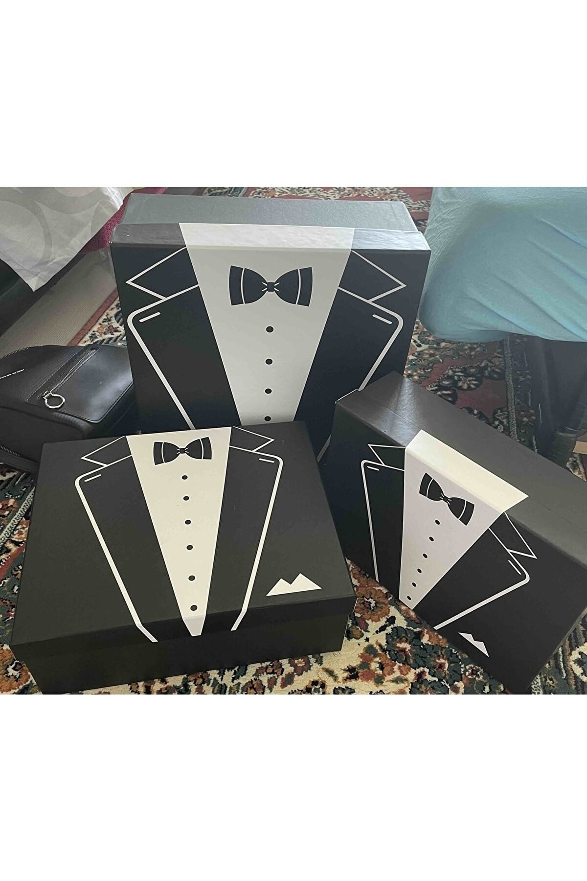 Damat Nişan Seti, Damat Nişan Bohçası, Damat Nişan Bohçası 3lü Damat Bohça Seti
