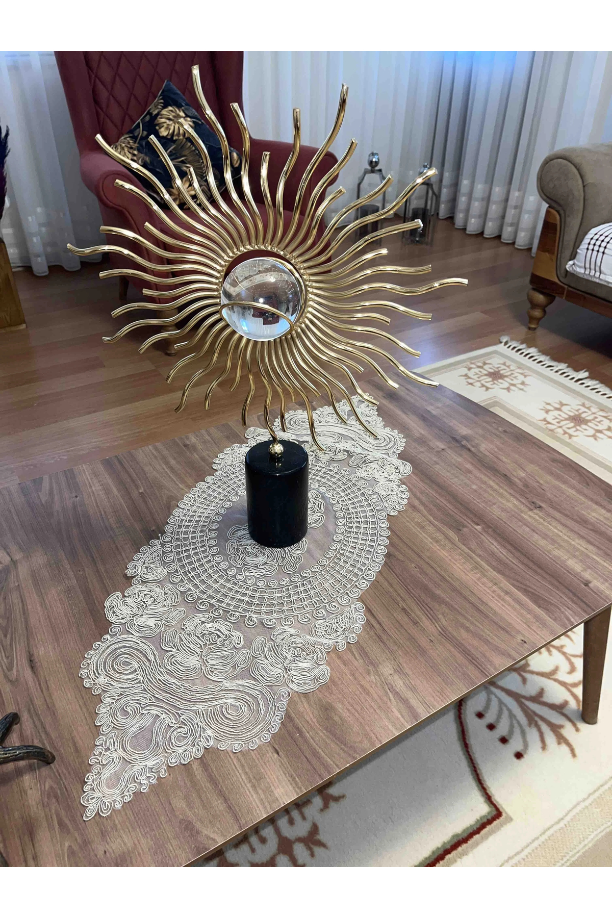 Salon Takımı, Yatak Odası 3 Parça Sehpa Örtüsü, Masa Örtüsü 3 Parça Oda Takımı