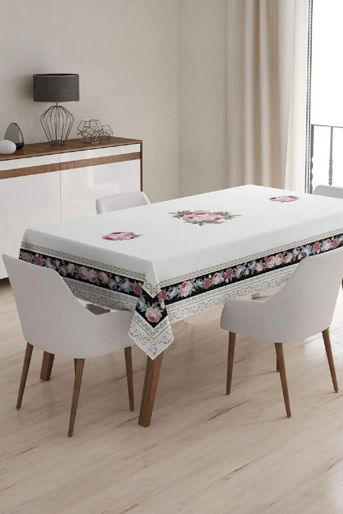 Masa Örtüsü, Dijital Baskılı Tek Masa Örtüsü, Desenli Leke Tutmaz Tek Masa Örtüsü 120x150cm